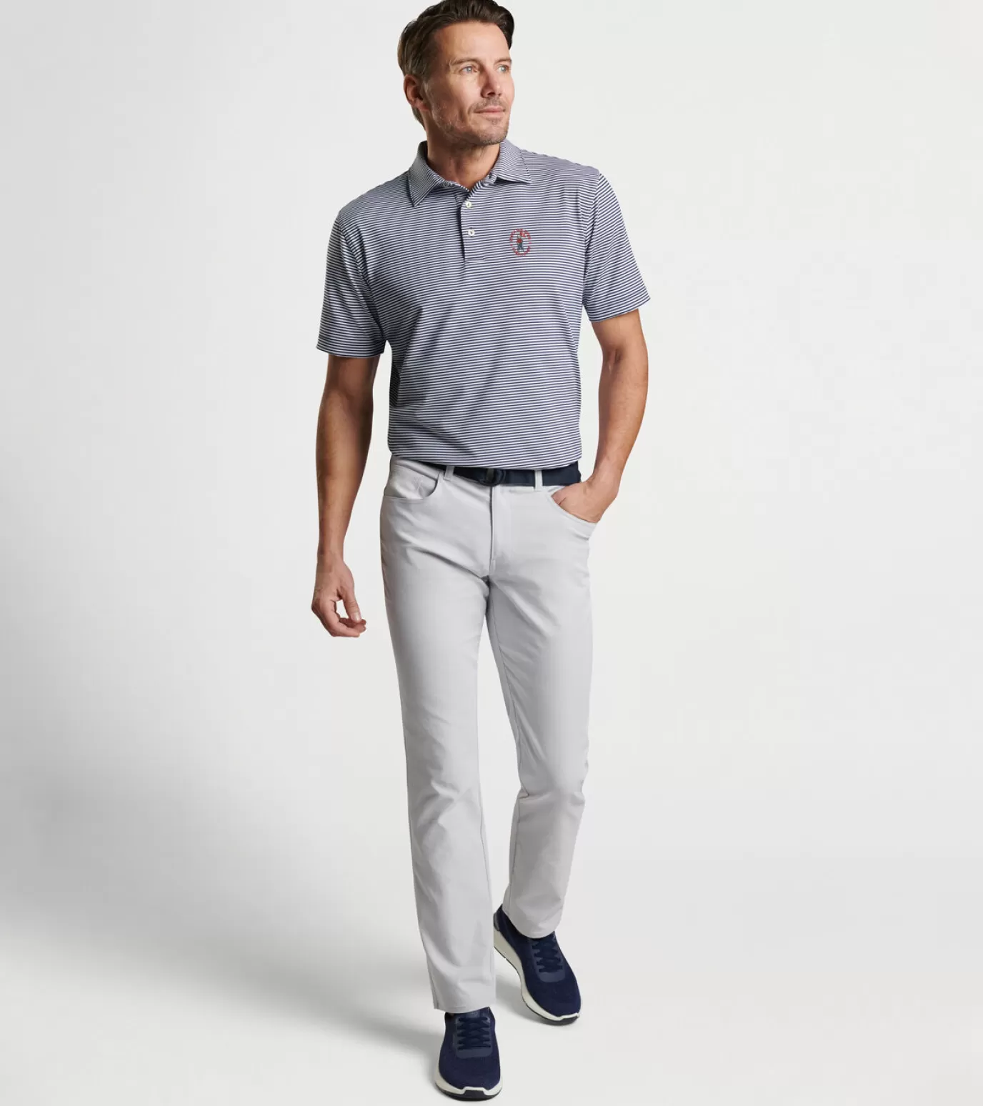 U.S. Open Collection-GOLF Peter Millar 124th U.S. Open Hales Performance Jersey Polo Cottage Blue