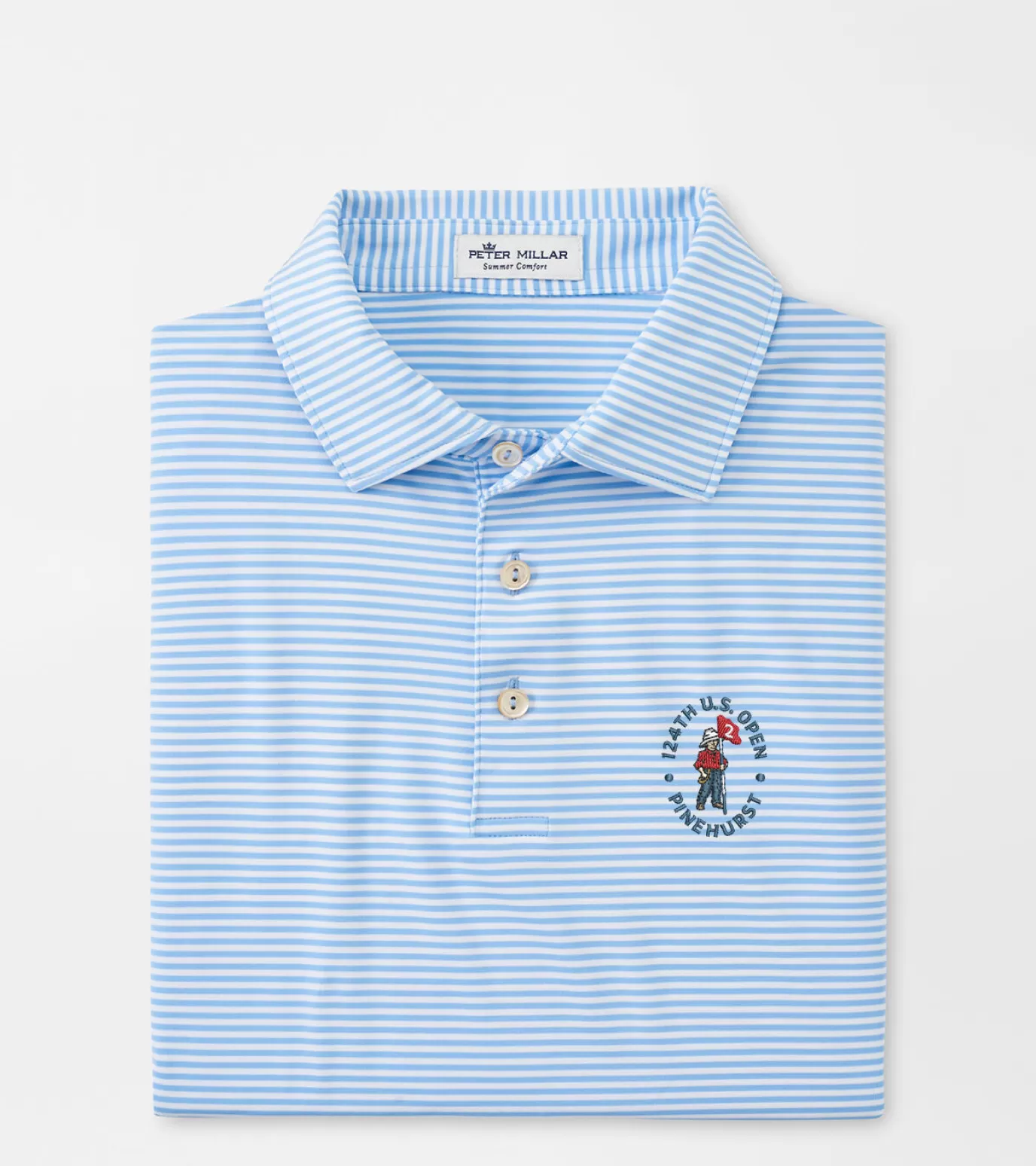 U.S. Open Collection-GOLF Peter Millar 124th U.S. Open Hales Performance Jersey Polo Cottage Blue