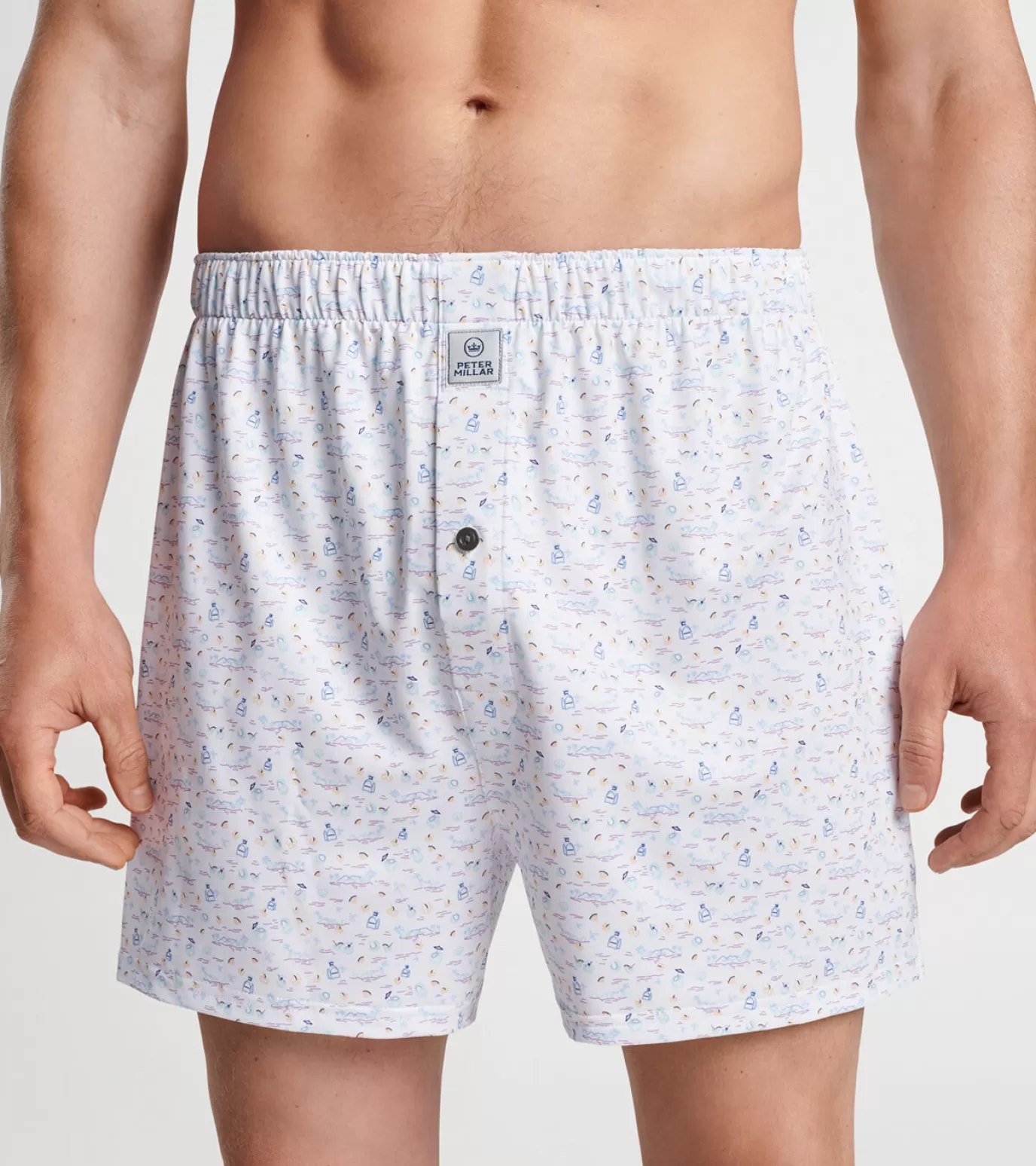 Performance Rain Gear | Travel Well | T-Shirts-GOLF | MEN | MEN Peter Millar 5 O'Clock In Fiji Performance Boxer Short White