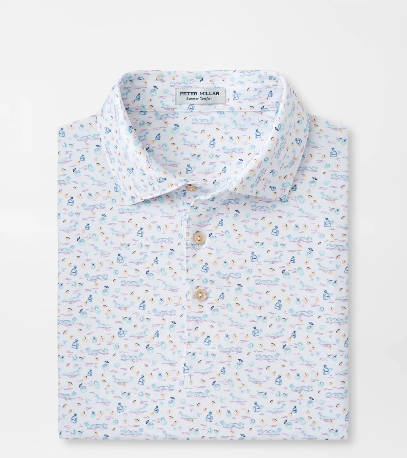 Travel Well | Polos-Youth | MEN | MEN Peter Millar 5 O'clock In Fiji Performance Jersey Polo White