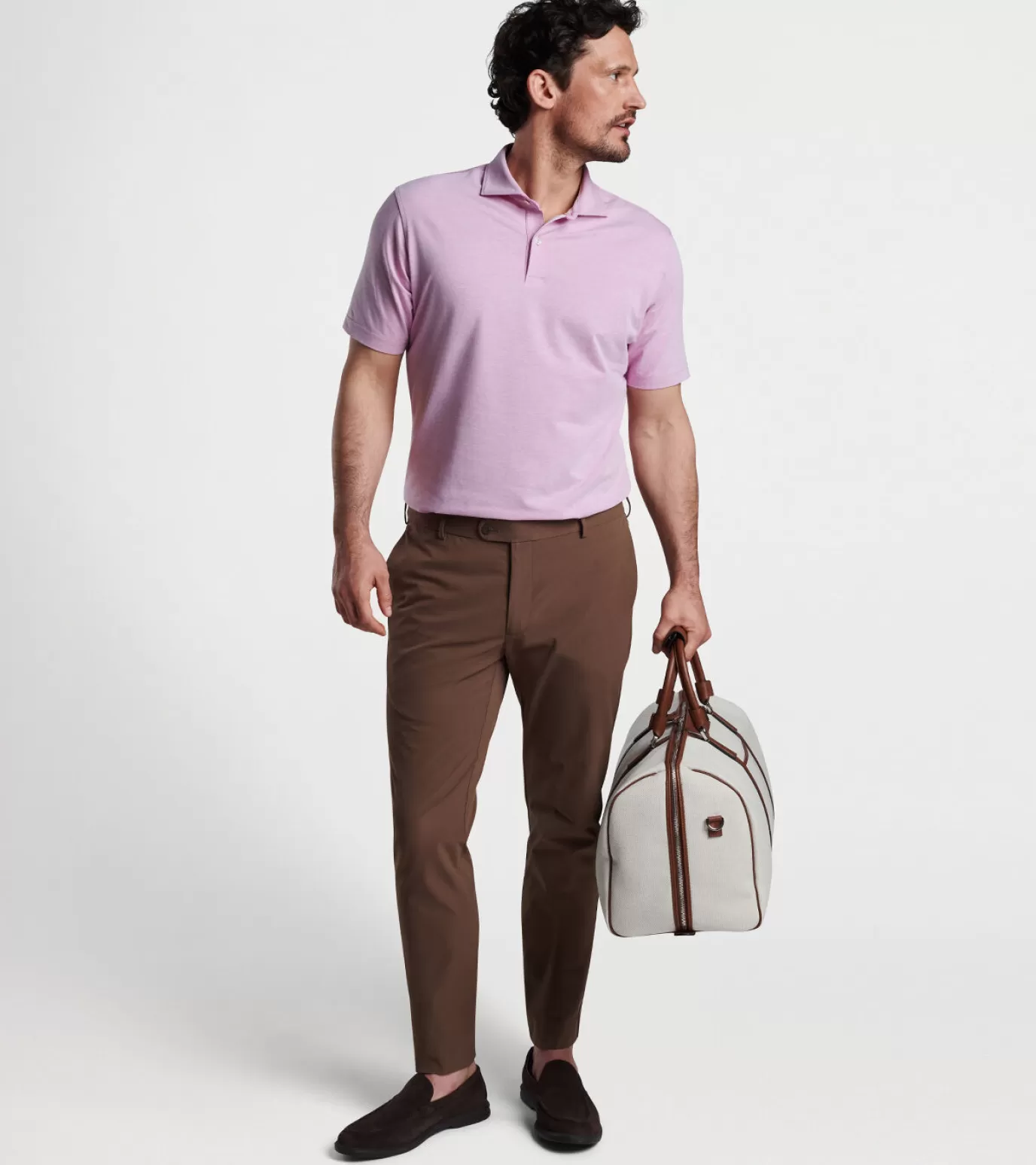 For The Course | Travel Well | Coastal Adventure | Polos-Youth | MEN | MEN | MEN | MEN Peter Millar Albatross Cotton-Blend Performance Polo PINK LOTUS