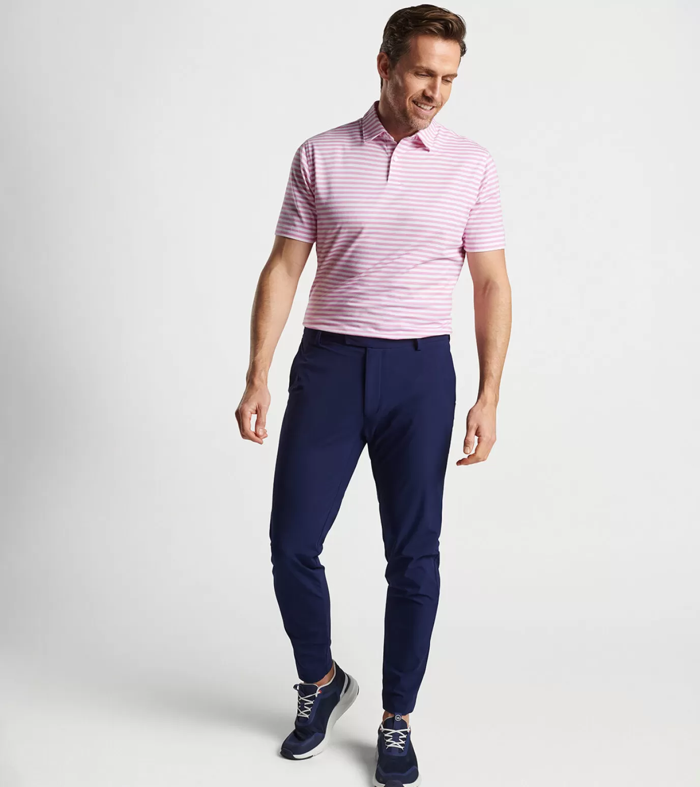 For The Course | Travel Well | Coastal Adventure | Polos-Youth | MEN | MEN | MEN | MEN Peter Millar Albatross Cotton-Blend Performance Polo PINK LOTUS