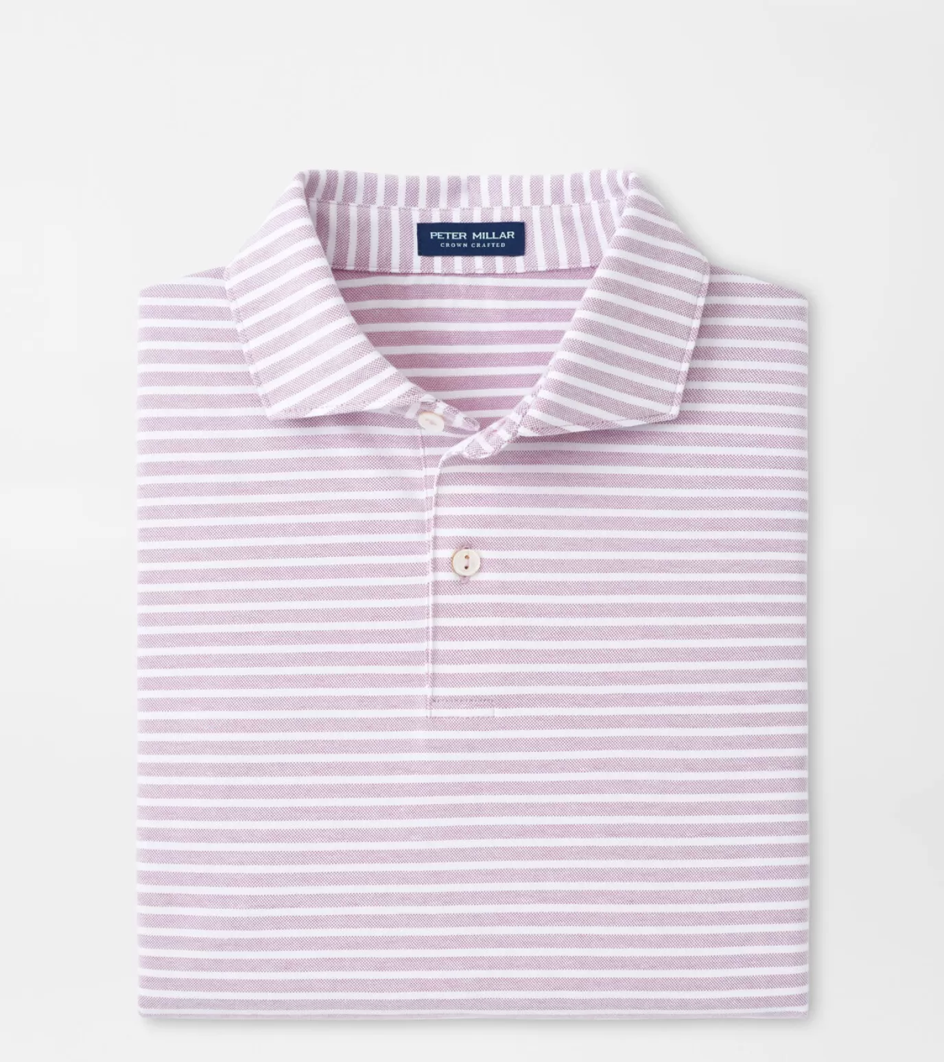 Polos-MEN Peter Millar Albatross Stripe Cotton Blend Piqué Polo Regatta Blue