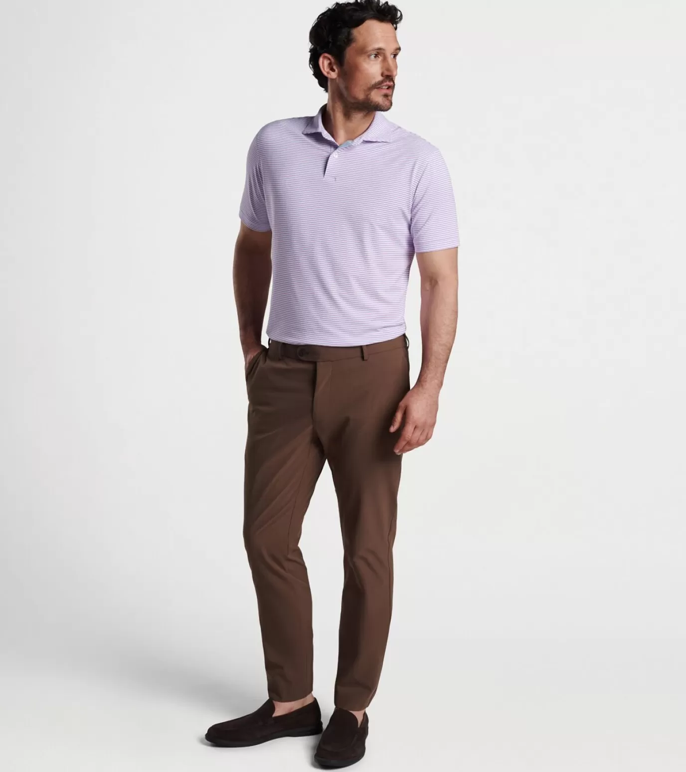 Travel Well | Polos-Youth | MEN | MEN Peter Millar Ambrose Performance Jersey Polo Blue Frost