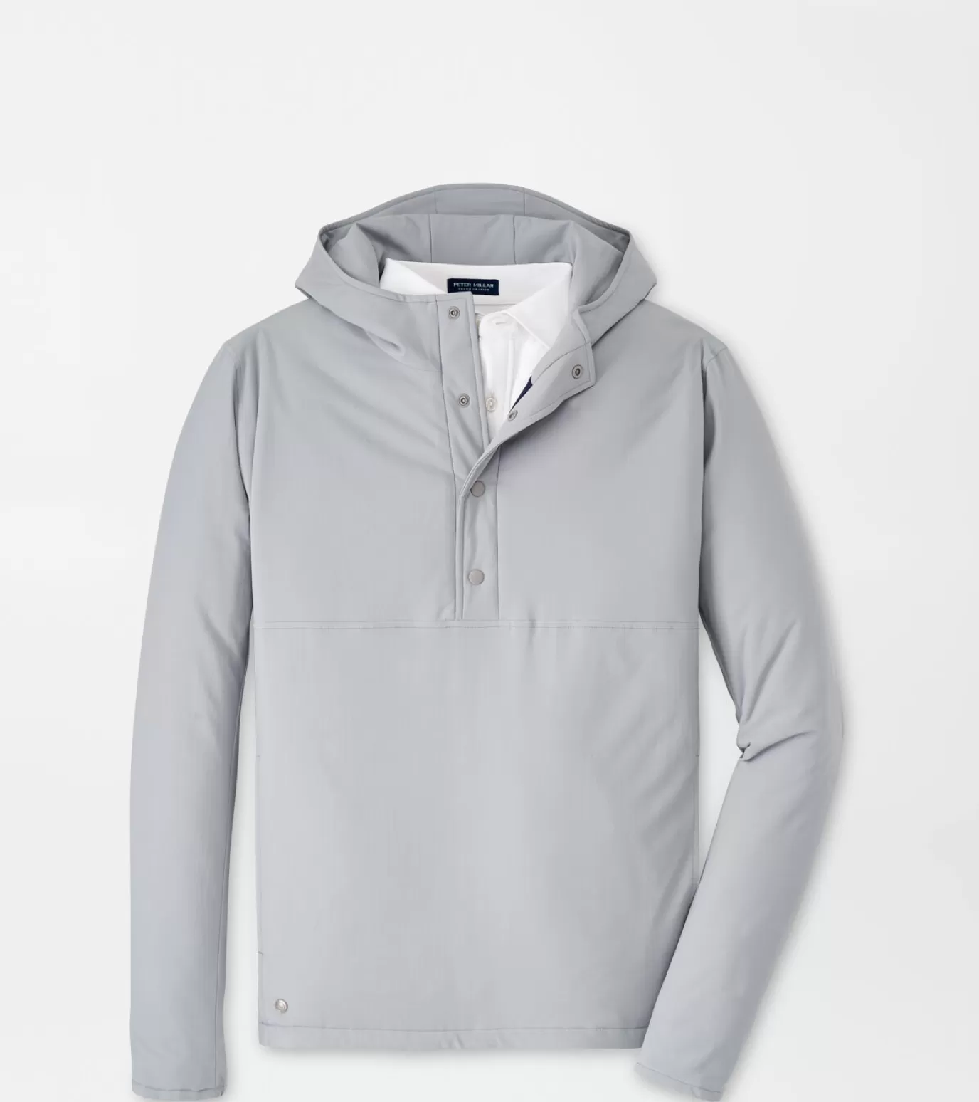 Polos | Travel Well | Coastal Adventure | Sweaters-GOLF | MEN | MEN | MEN Peter Millar Approach Insulated Half-Snap Hoodie Gale Grey