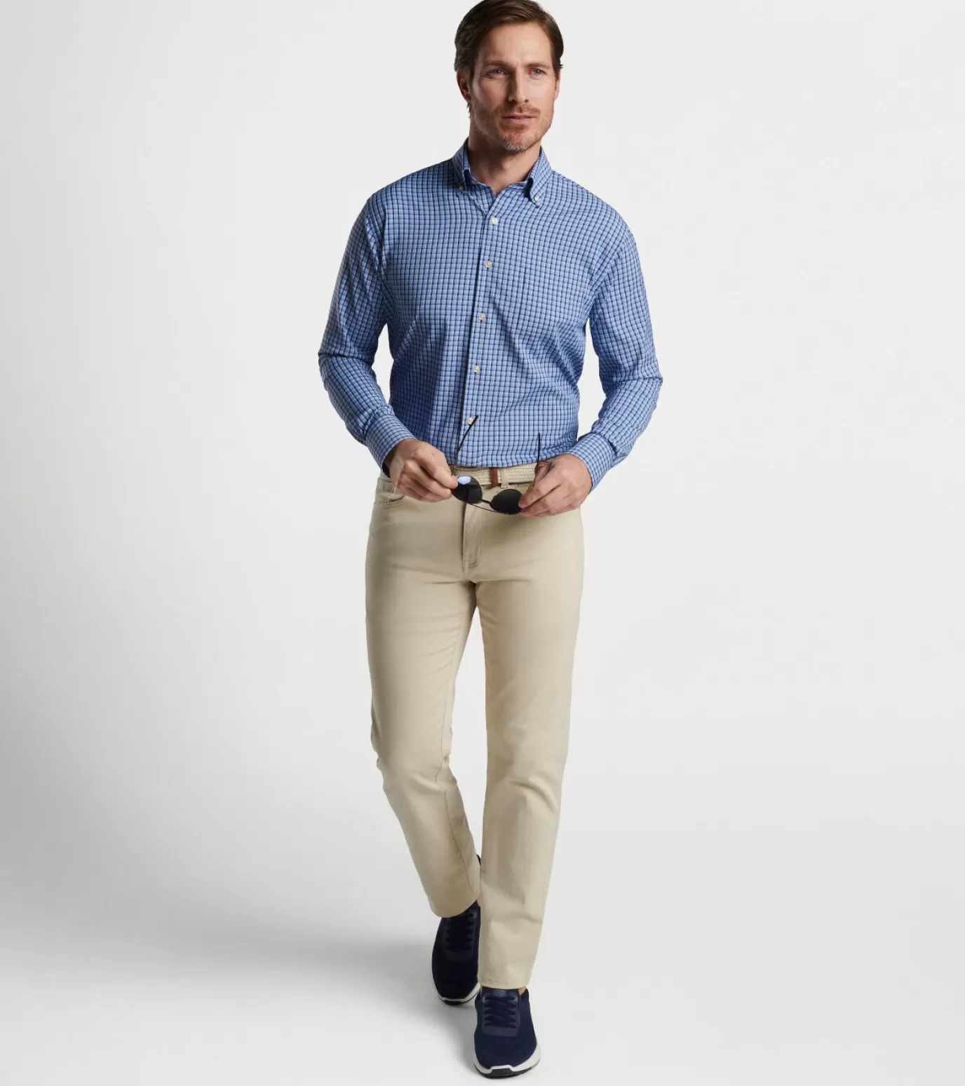 Coastal Adventure | U.S. Open Collection-MEN | MEN Peter Millar Ashbury Performance Twill Sport Shirt Sport Navy