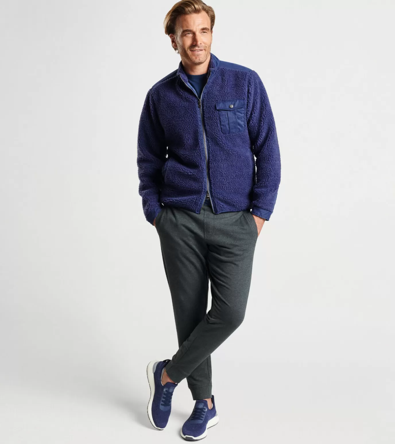 Coastal Adventure | U.S. Open Collection-MEN | MEN Peter Millar Autumn Pile Fleece Jacket STAR DUST