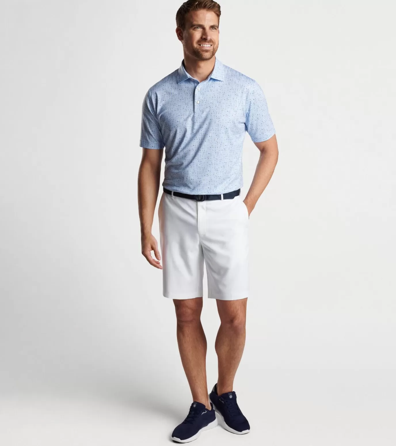 Travel Well | Coastal Adventure | Polos-Youth | MEN | MEN | MEN Peter Millar Backgammon Performance Jersey Polo Cottage Blue