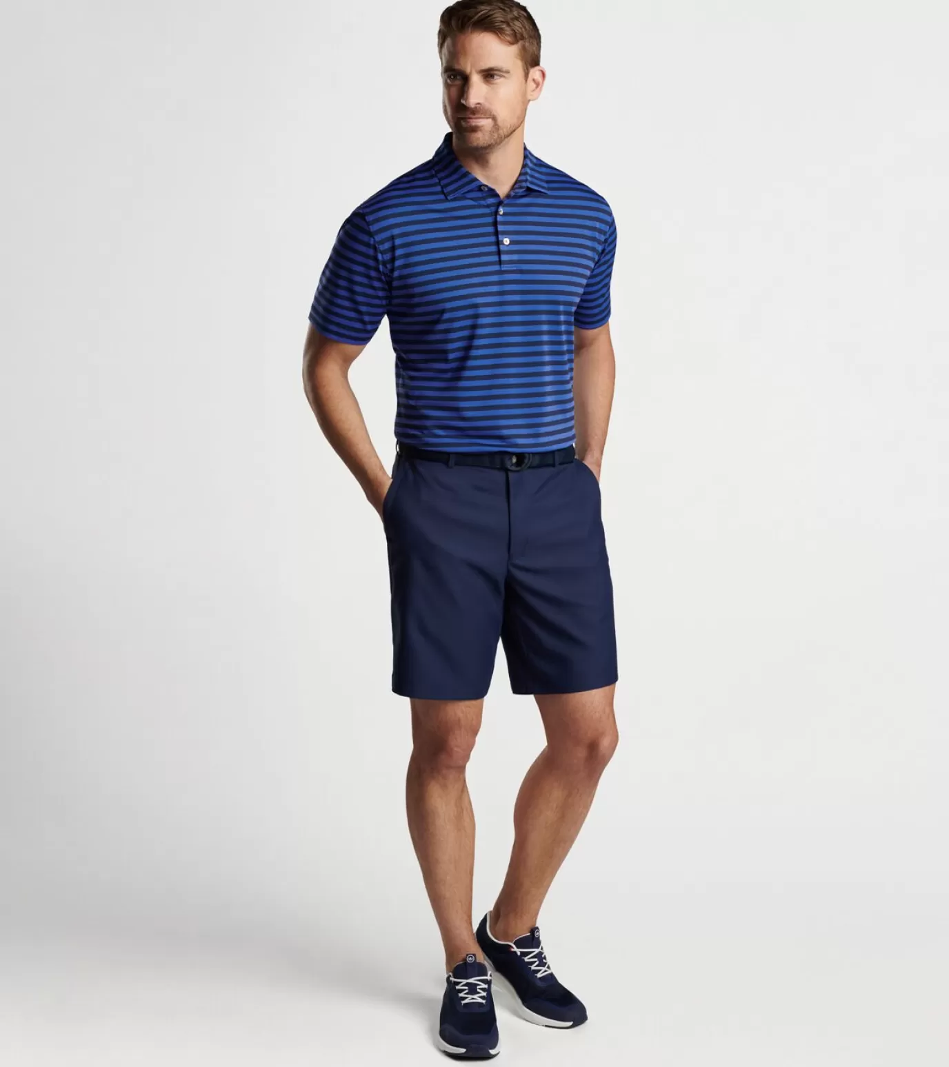 Travel Well | Polos-Youth | MEN | MEN Peter Millar Baldwin Performance Mesh Polo NAVY/SAPPHIRE