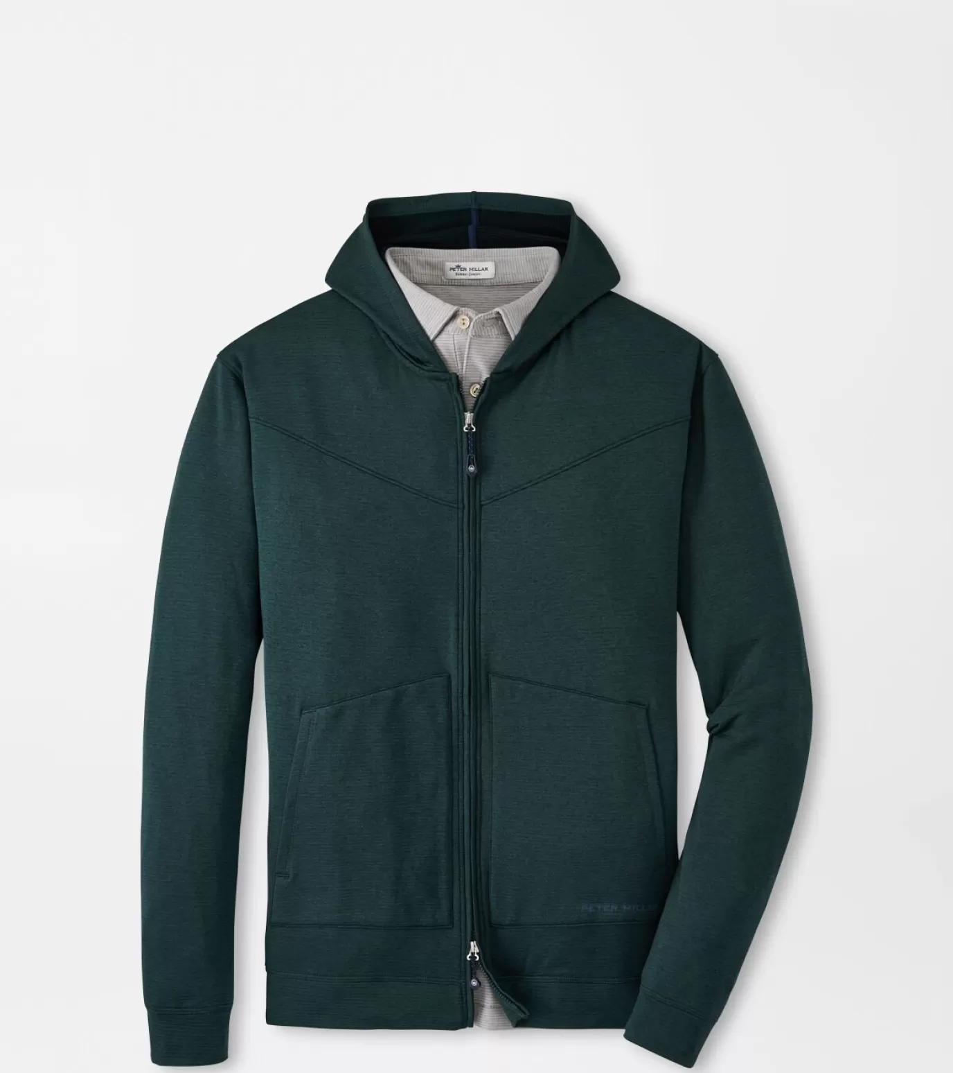 Travel Well | Sweaters-MEN | MEN Peter Millar Beaumont Performance Full-Zip Hoodie BALSAM