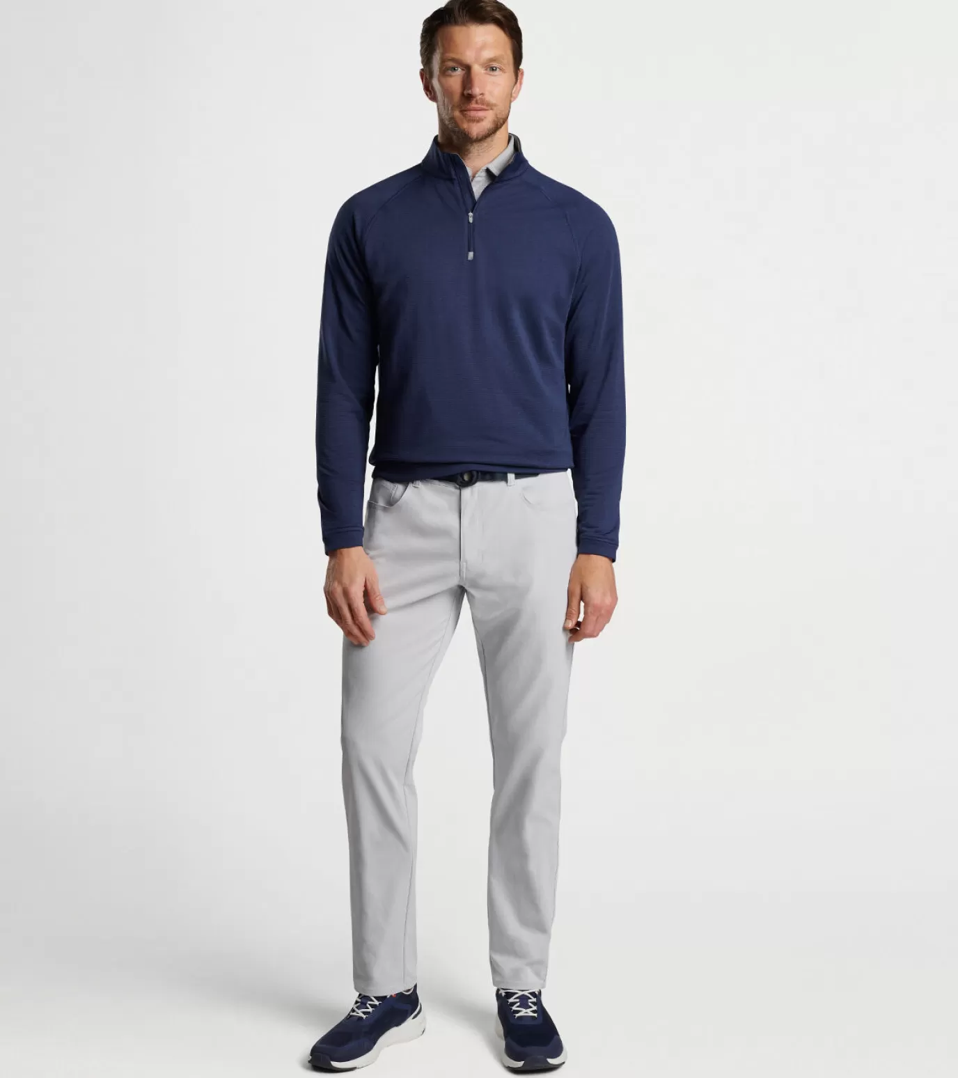 Polos | Travel Well | Sweaters-GOLF | MEN | MEN Peter Millar Beaumont Performance Quarter-Zip CABANA BLUE