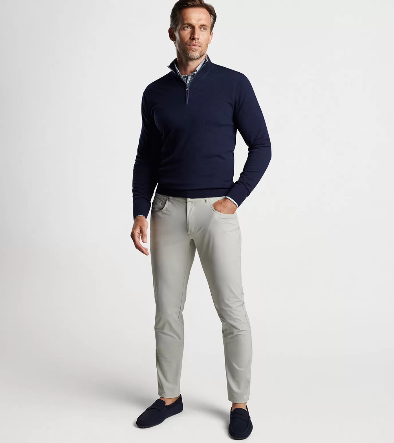 Travel Well | Bottoms | T-Shirts-MEN | MEN | MEN Peter Millar Bingham Performance Five-Pocket Pant British Grey