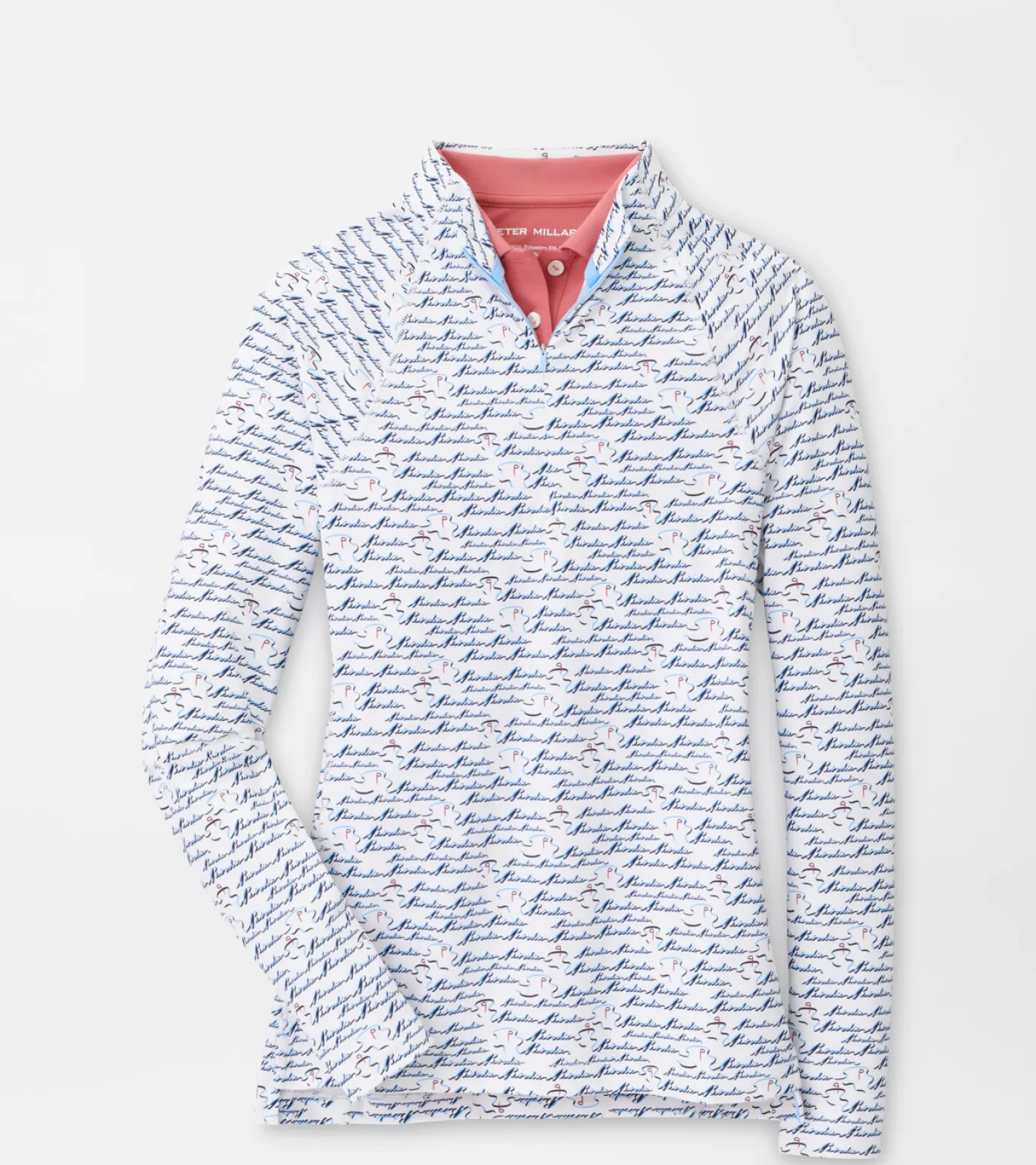 Polos & Shirts | Crown | Sweaters-GOLF | WOMEN | WOMEN Peter Millar Birdie Print Raglan Sleeve Perth Layer White