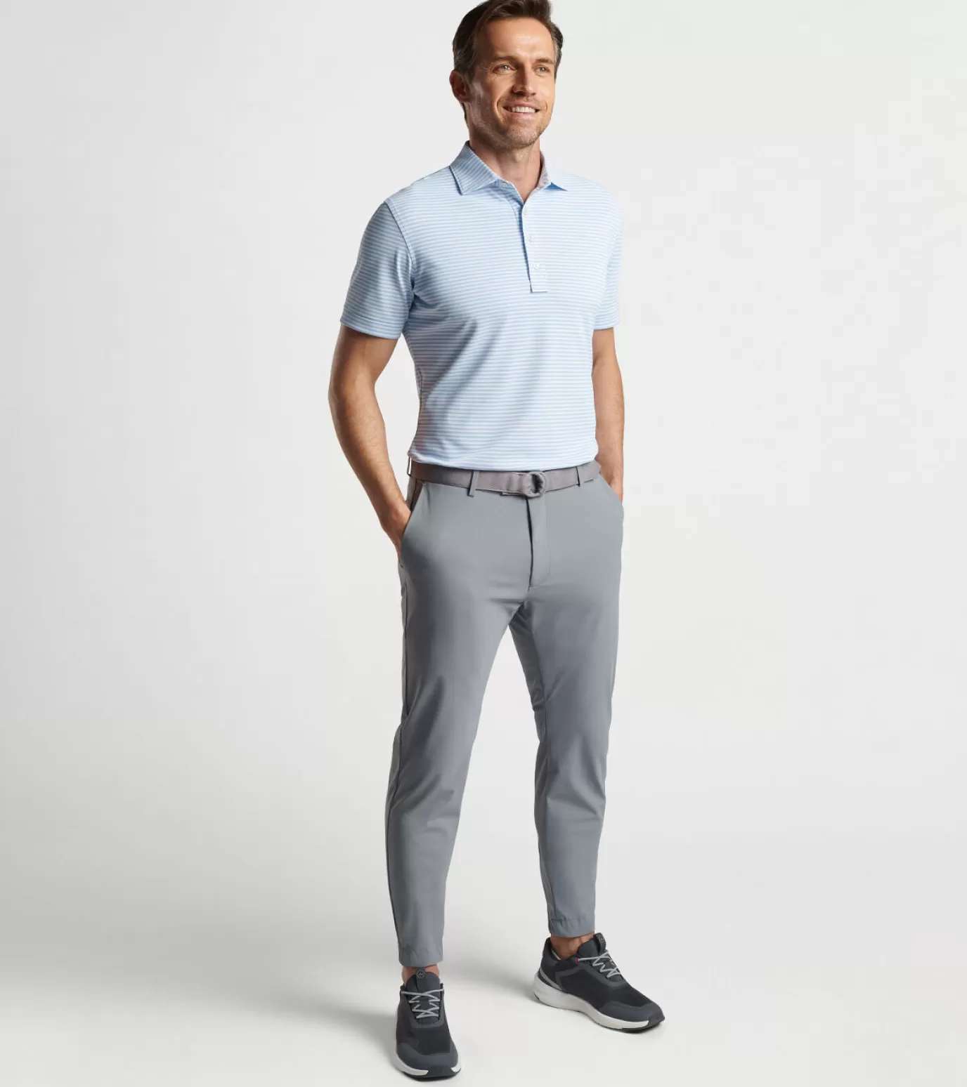 For The Course-MEN Peter Millar Blade Performance Ankle Sport Pant Gale Grey