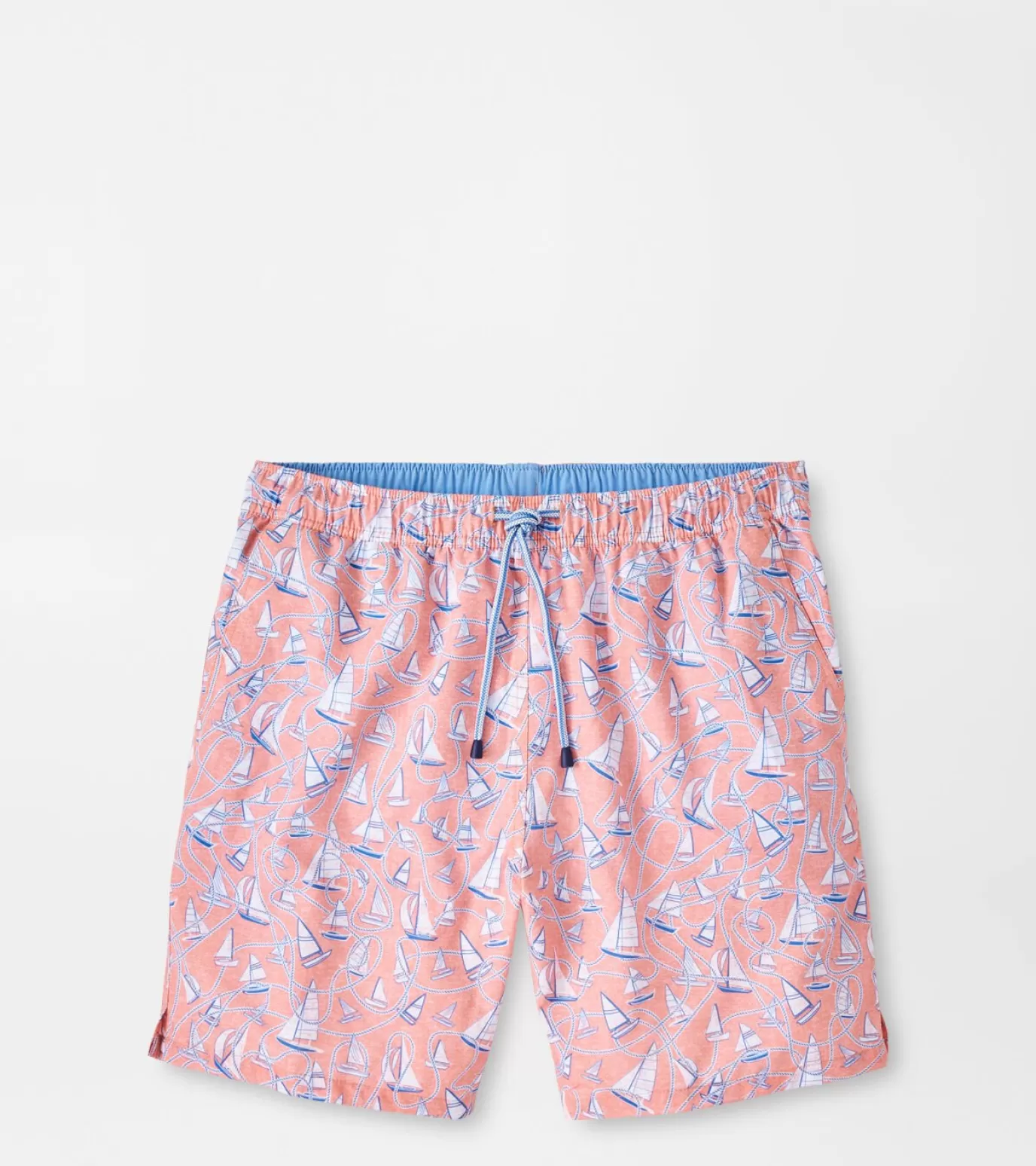 T-Shirts-MEN Peter Millar Boats And Ropes Swim Trunk PEACH BLOOM