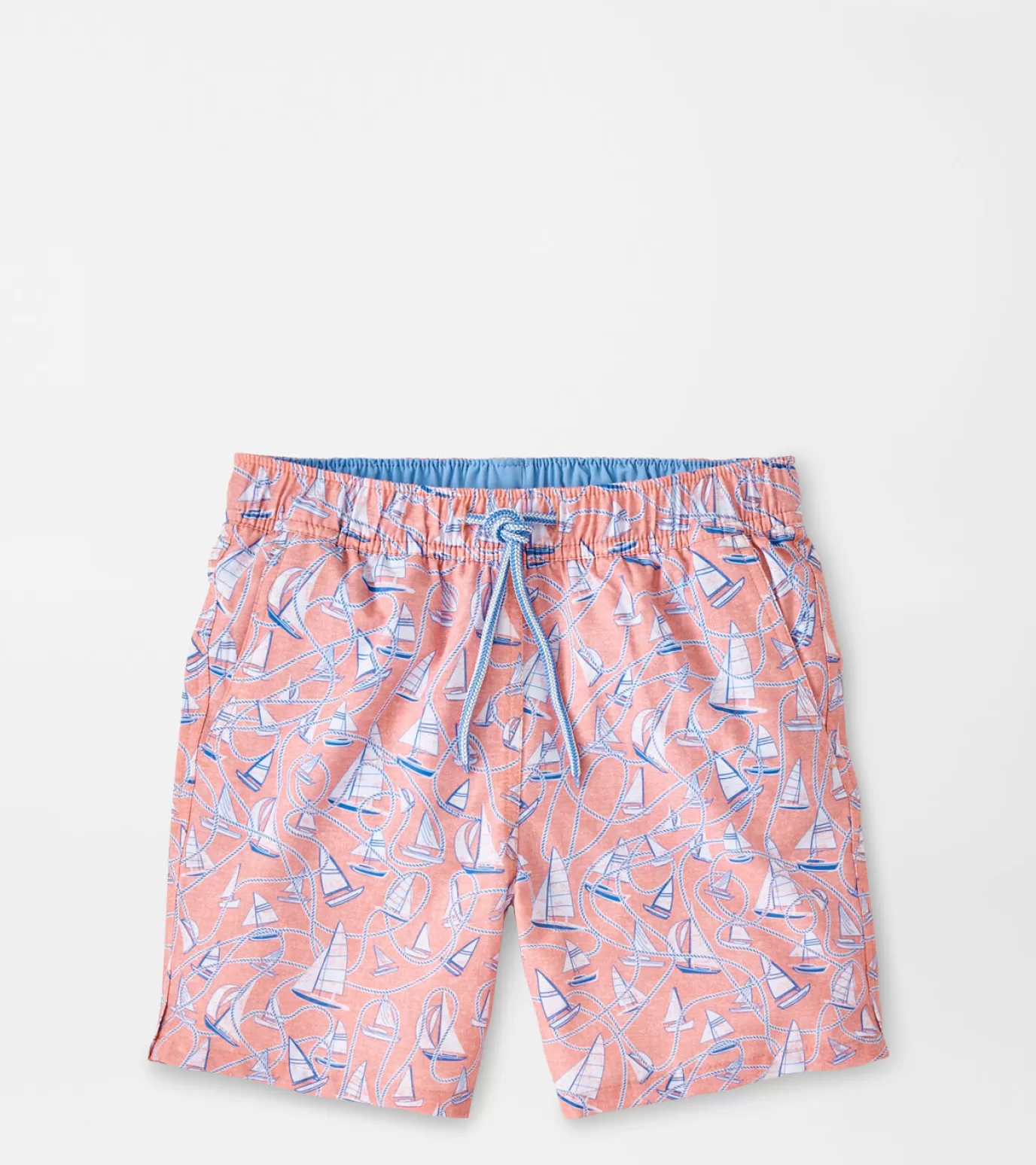 Active-WOMEN Peter Millar Boats And Ropes Youth Swim Trunk PEACH BLOOM