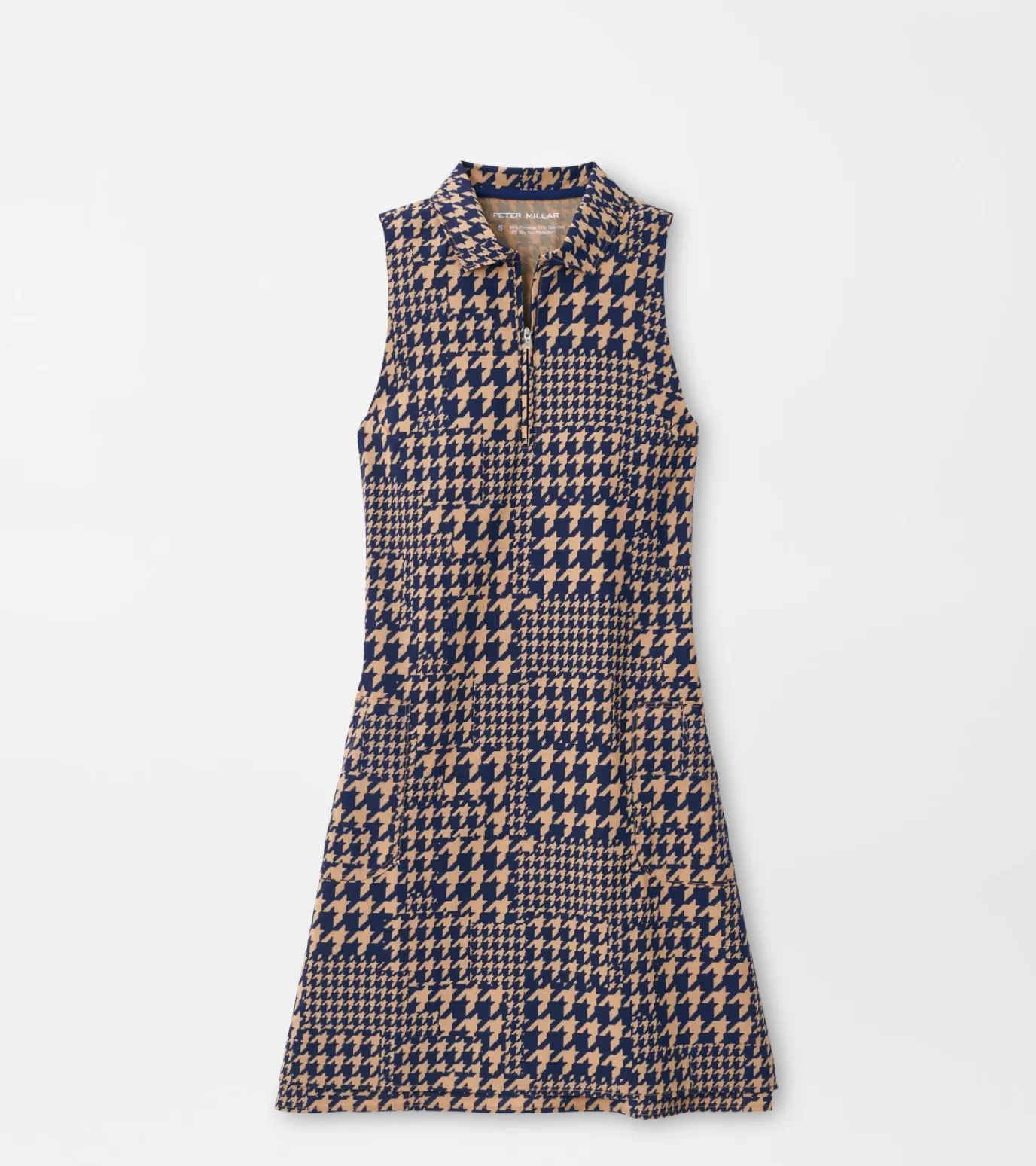 Crown-WOMEN Peter Millar Carner Houndstooth Print Sport Dress Camel