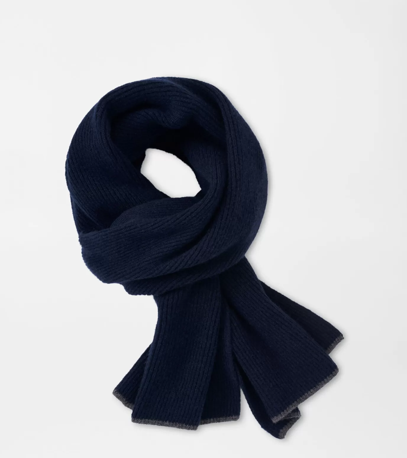 U.S. Open Collection-MEN Peter Millar Cashmere English Rib Scarf Light Grey