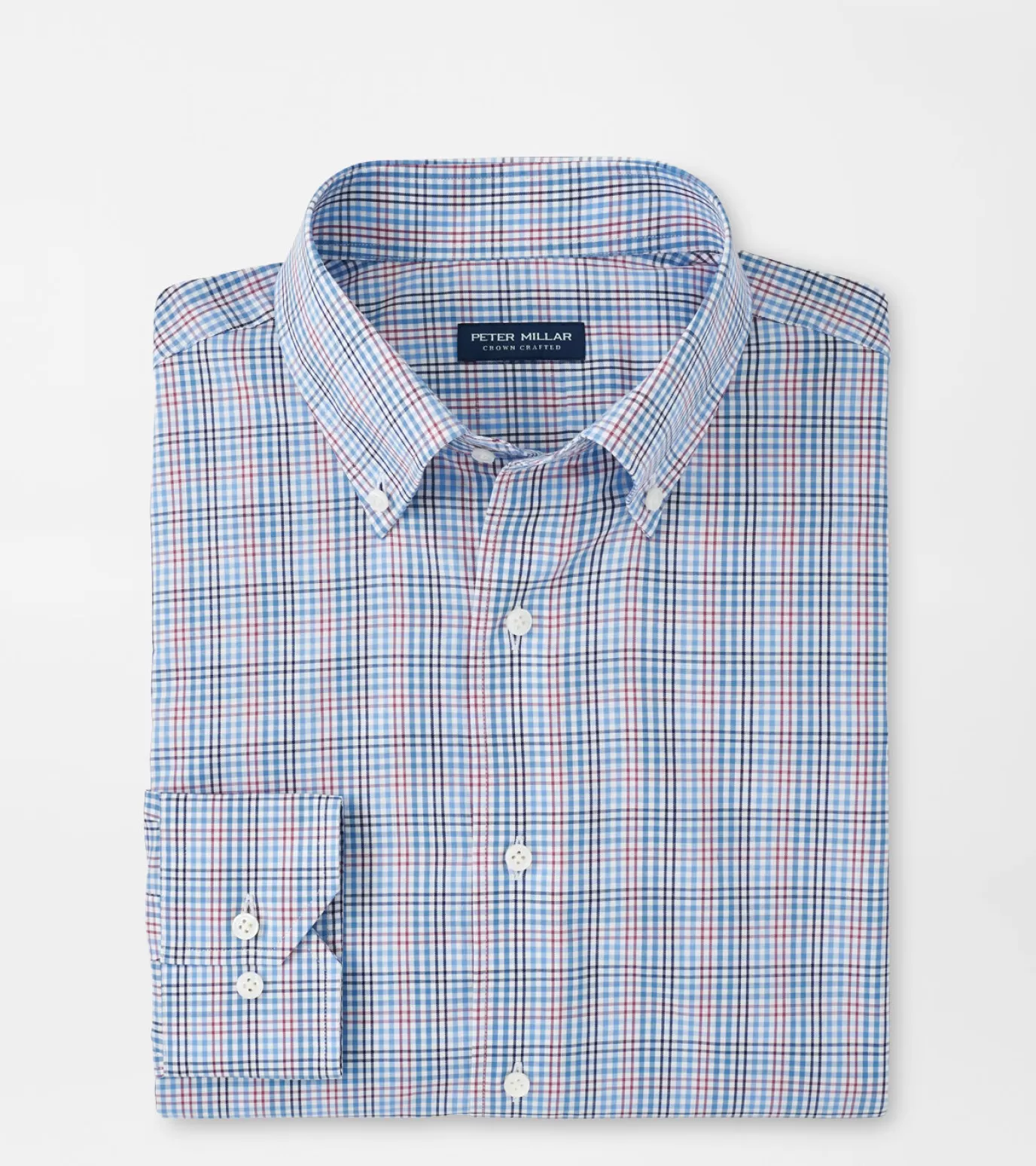 For The Course | Coastal Adventure-MEN | MEN Peter Millar Castillo Cotton Sport Shirt Tahoe Blue