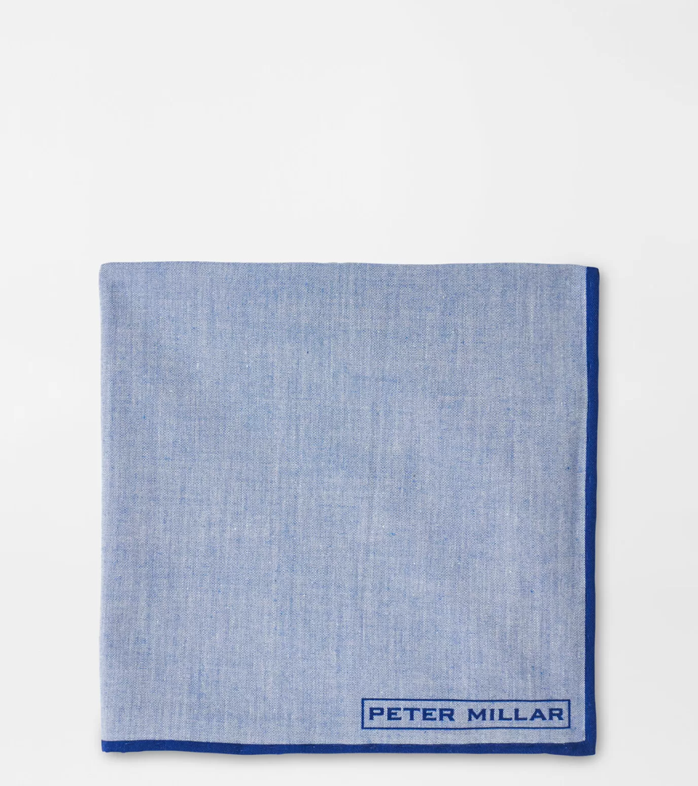 For The Course-MEN Peter Millar Pocket Square Chambray