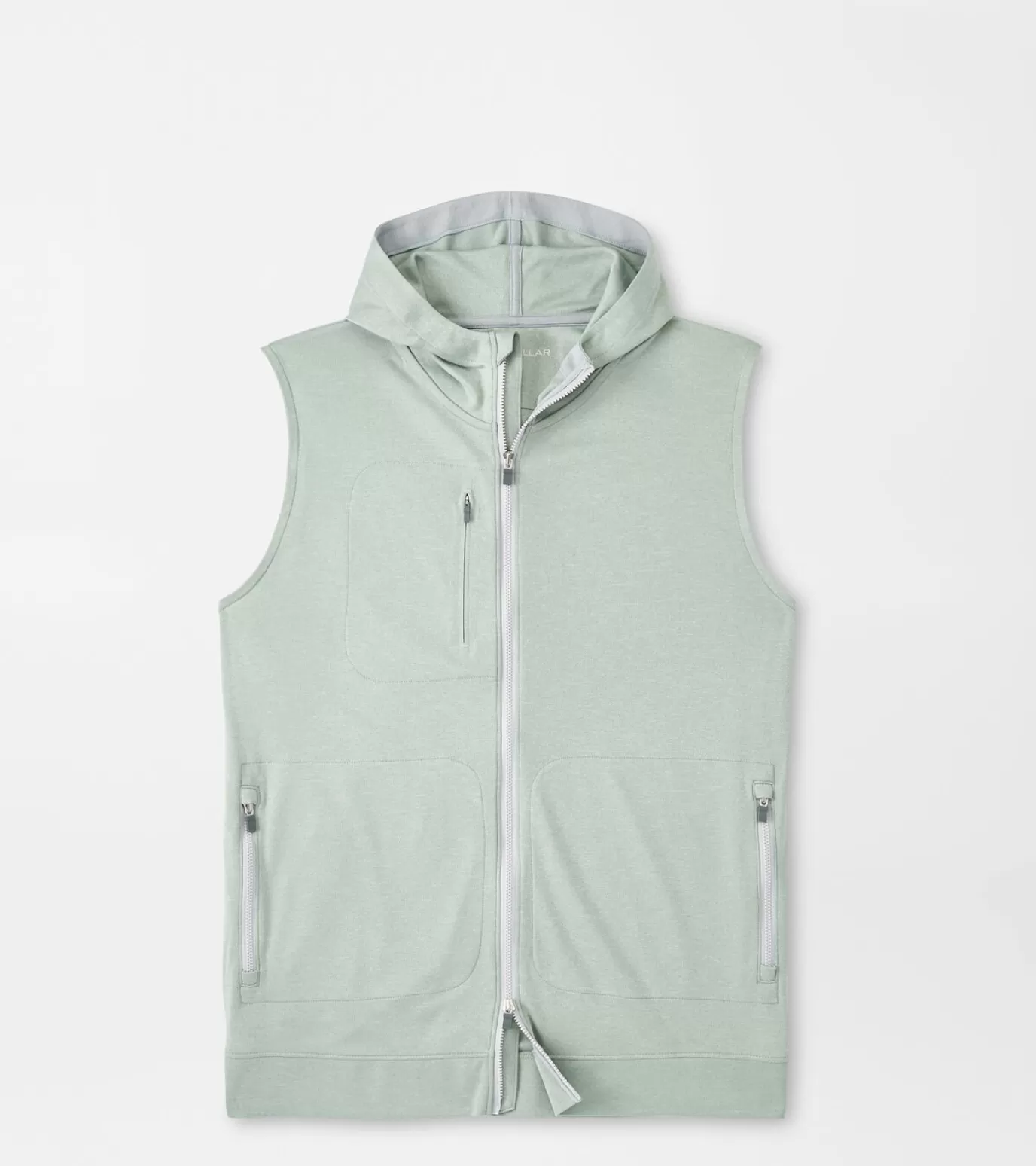 Jackets & Coats-MEN Peter Millar Cloudglow Performance Hoodie Vest SAGE FOG