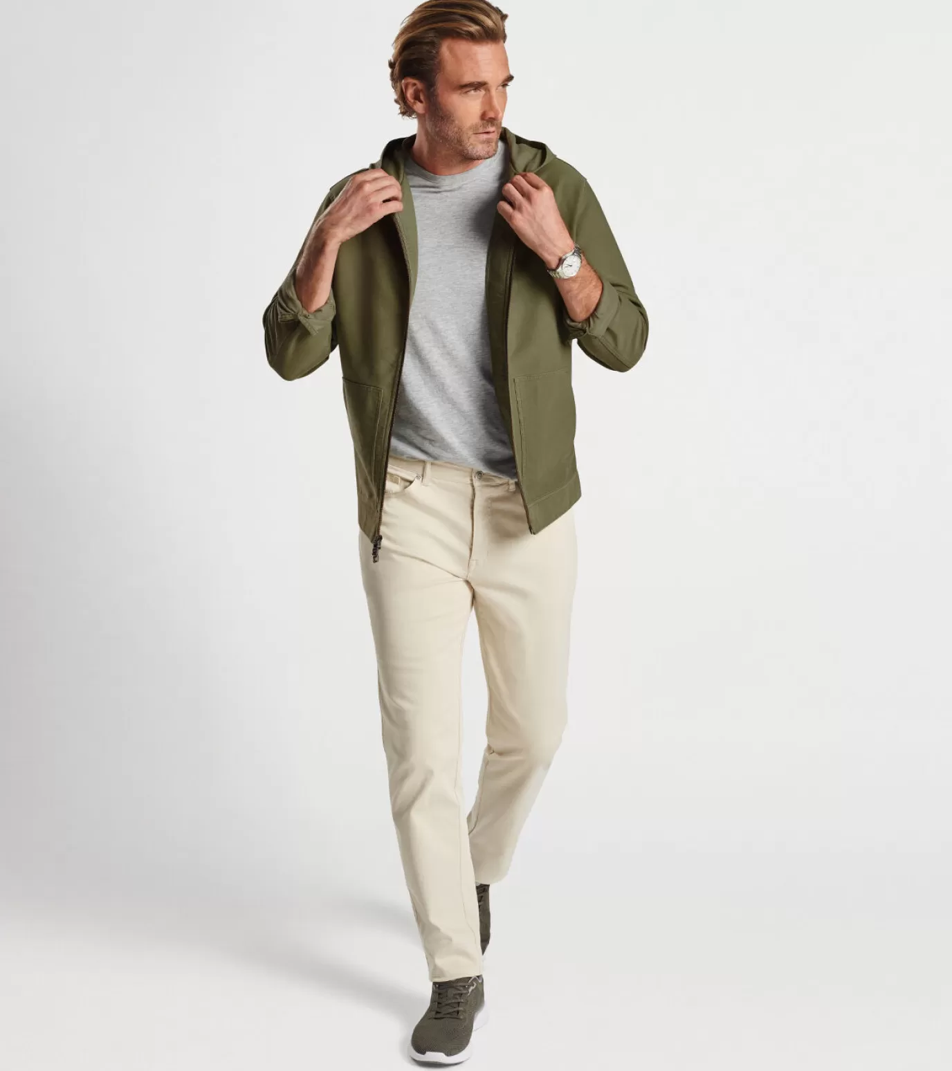 Sweaters | Sport Shirts-MEN | MEN Peter Millar Coastline Full-Zip Hoodie Sage