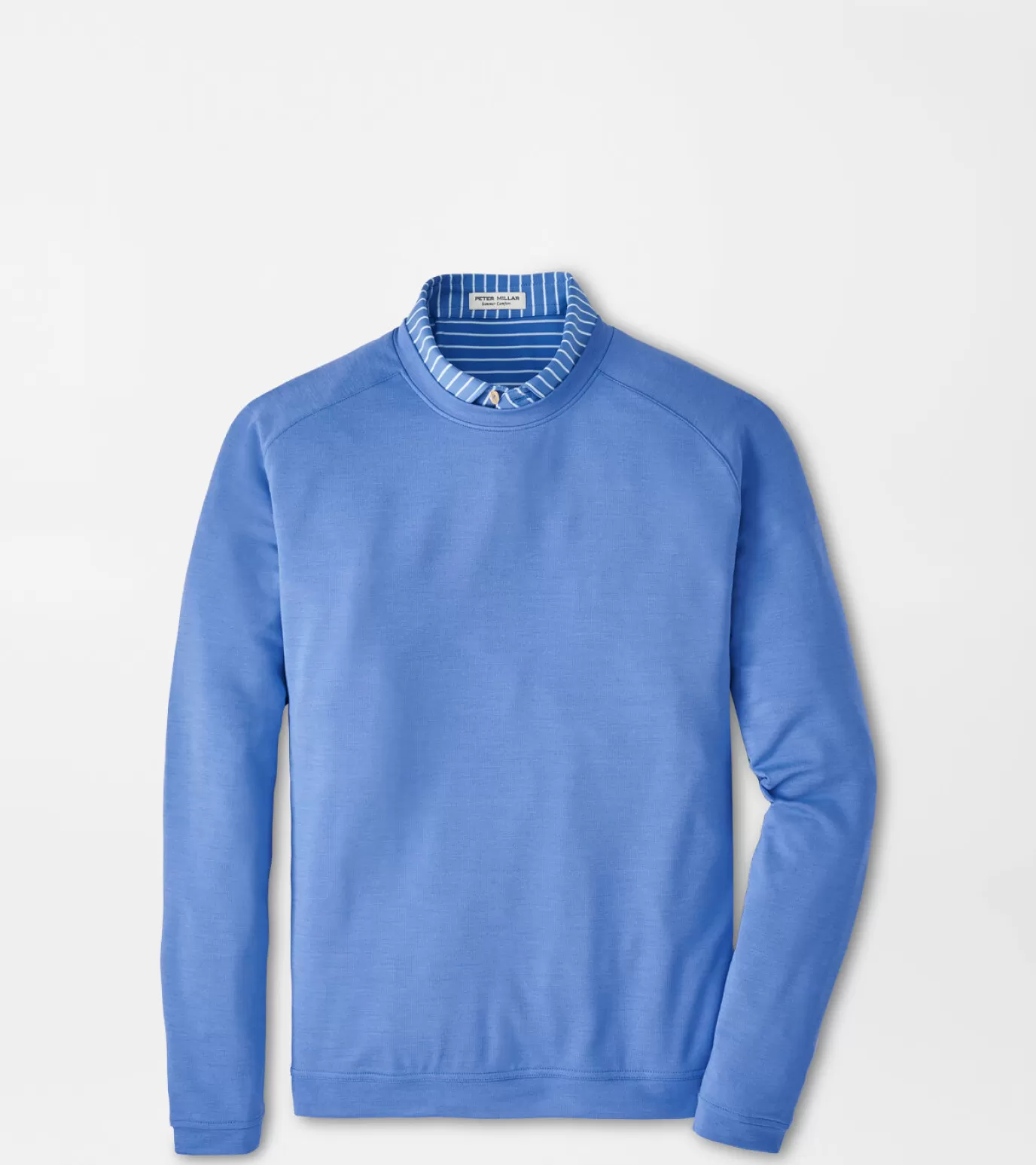 Polos | Travel Well | Sweaters-GOLF | MEN | MEN Peter Millar Cradle Performance Crewneck BONDI BLUE