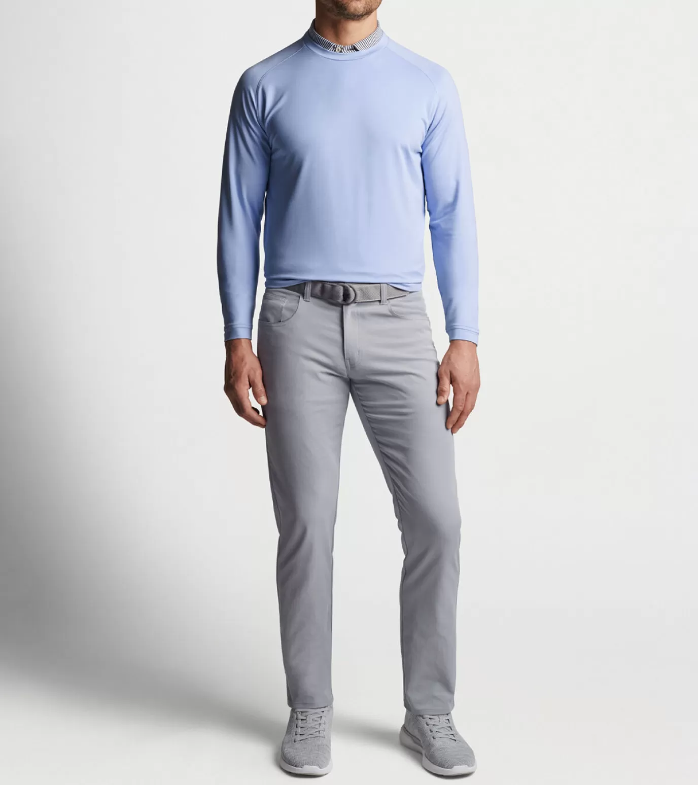 Sweaters-MEN Peter Millar Cradle Performance Crewneck ICEBERG BLUE