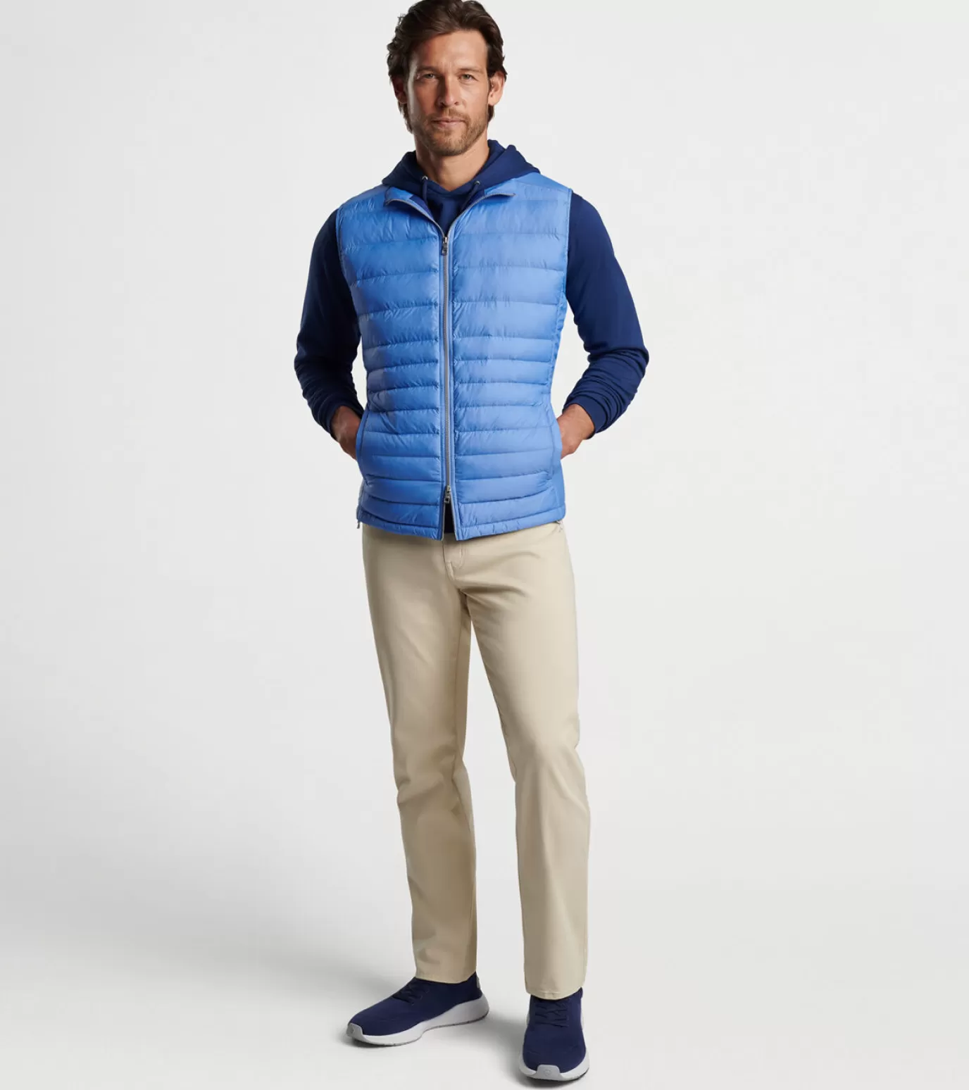 Jackets & Coats-MEN Peter Millar Crown Elite Light Vest Atlantic Blue