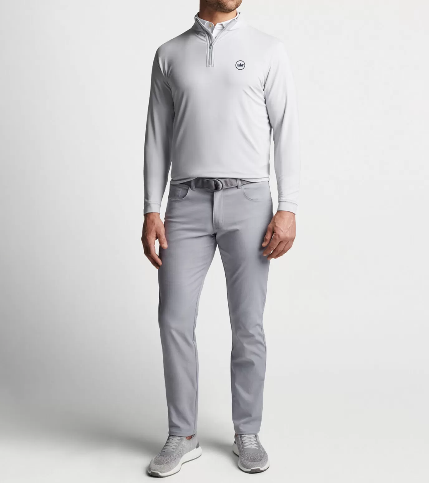 Polos | Sweaters-GOLF | MEN Peter Millar Crown Seal Perth Performance Quarter-Zip British Grey