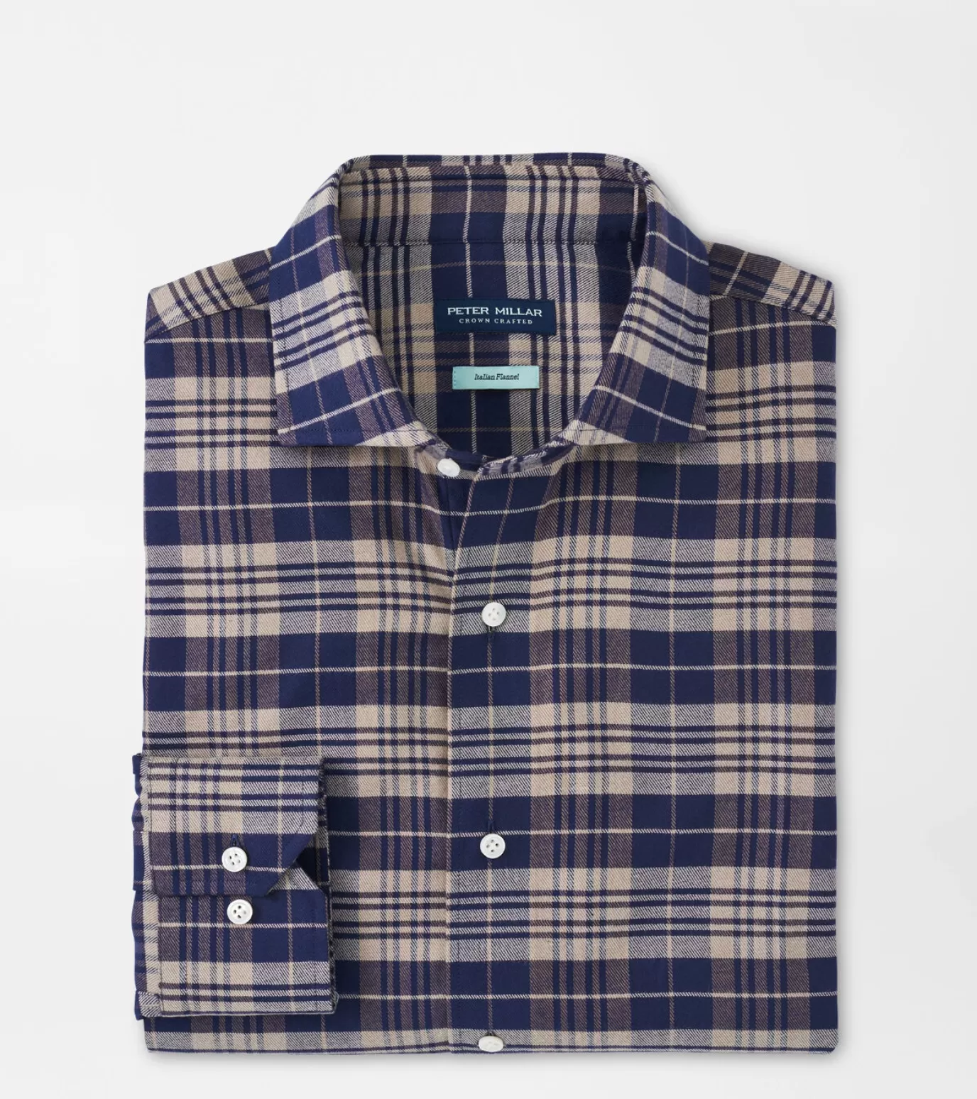 For The Course | Coastal Adventure | U.S. Open Collection-MEN | MEN | MEN Peter Millar Davol Italian Flannel Sport Shirt Navy