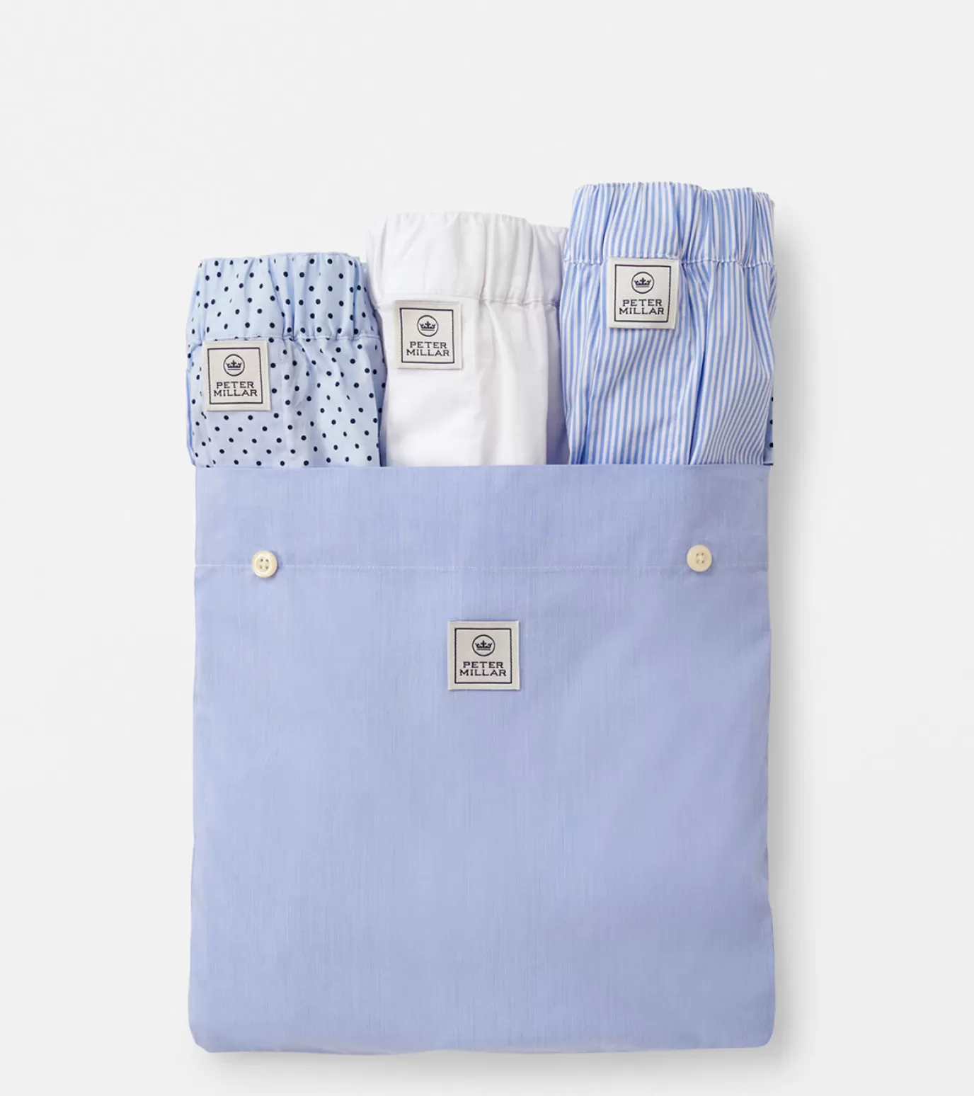 Coastal Adventure | T-Shirts-MEN | MEN Peter Millar Dempsey Three-Pack Cotton Boxer Cottage Blue