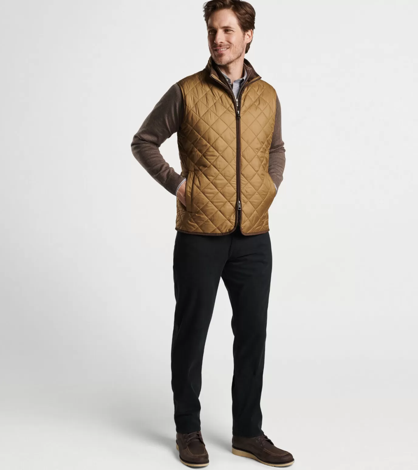 Coastal Adventure | U.S. Open Collection | Jackets & Coats-MEN | MEN | MEN Peter Millar Essex Quilted Travel Vest Khaki