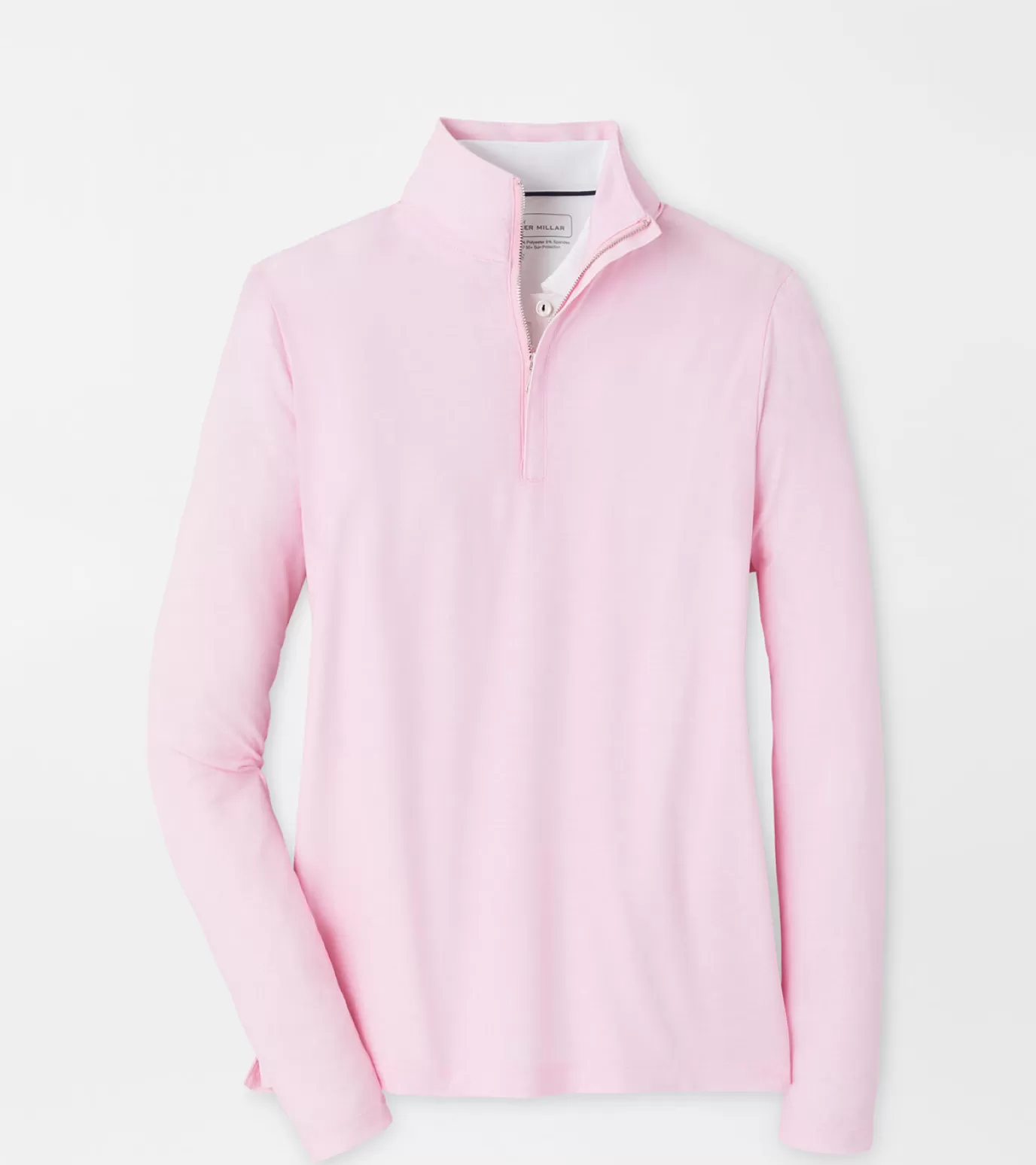 Polos & Shirts | Crown | Sweaters-GOLF | WOMEN | WOMEN Peter Millar Evelyn drirelease® Quarter Zip PALMER PINK RIPPLE EFFECT