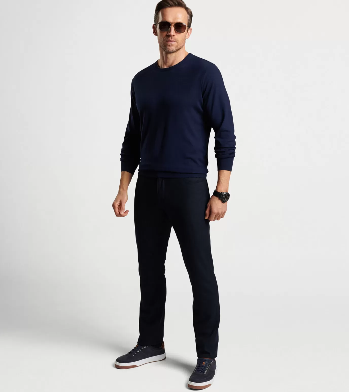 For The Course-MEN Peter Millar Excursionist Flex Crew Navy