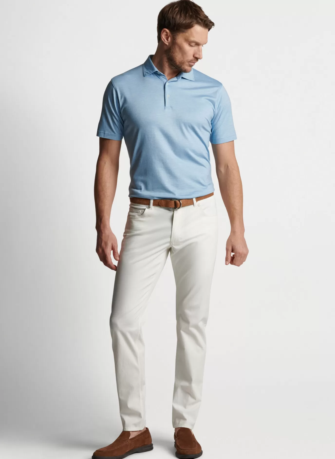 Polos-MEN Peter Millar Excursionist Flex Polo Blue Frost