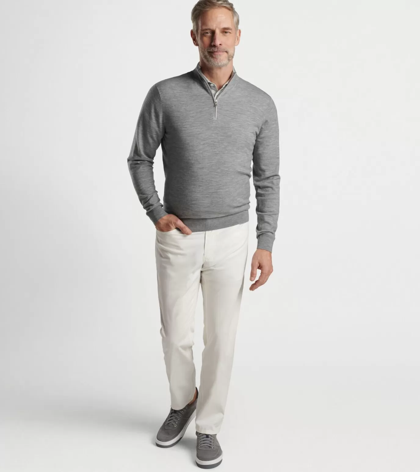 For The Course-MEN Peter Millar Excursionist Flex Quarter-Zip Black