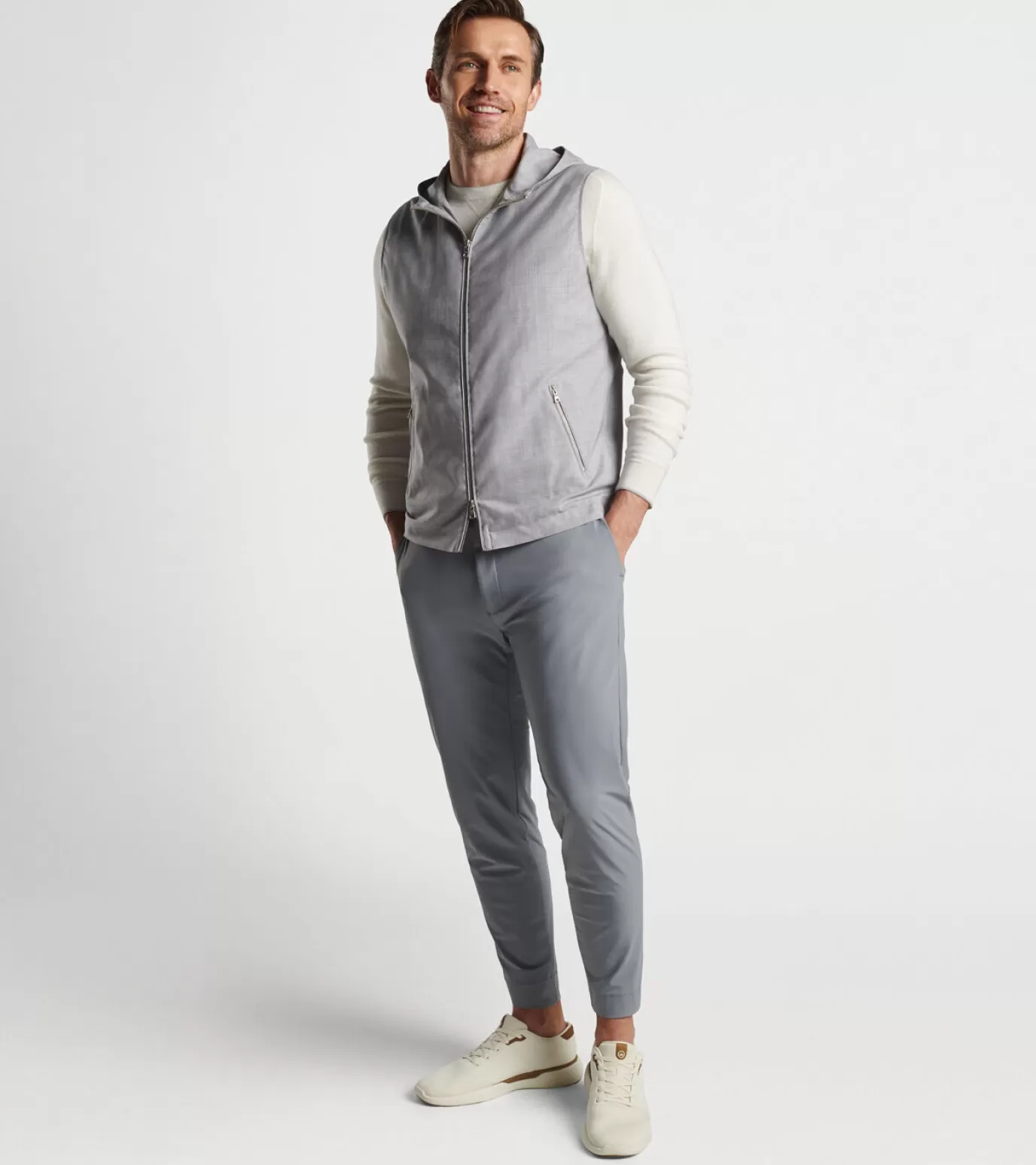 For The Course | Coastal Adventure | U.S. Open Collection | Jackets & Coats-MEN | MEN | MEN | MEN Peter Millar Excursionist Lite Hooded Vest Platinum