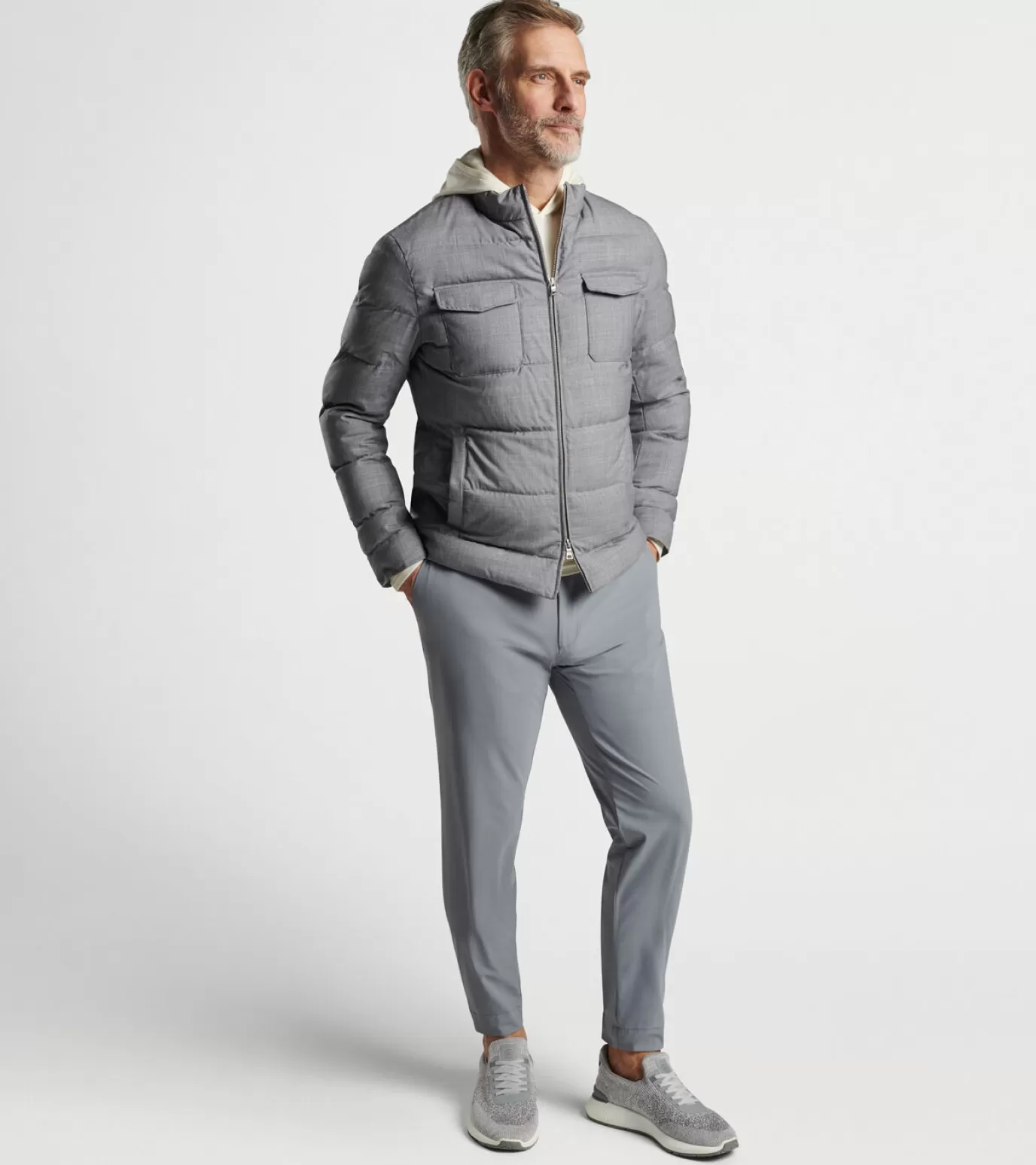 Travel Well | Coastal Adventure | U.S. Open Collection | For The Course-MEN | MEN | MEN | MEN Peter Millar Excursionist Lite Quilted Bomber Gale Grey