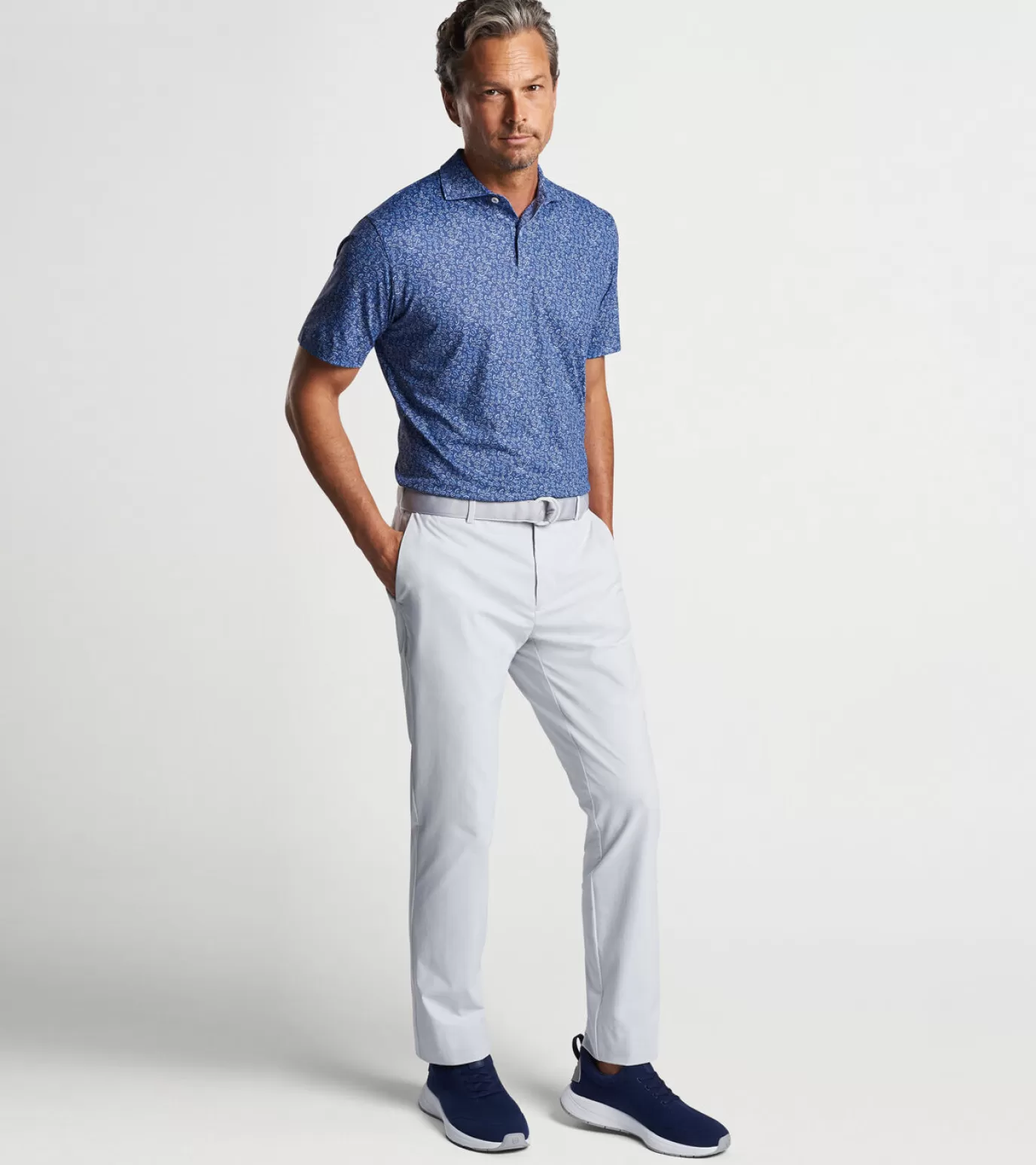 Travel Well | Polos-Youth | MEN | MEN Peter Millar Fields Of Carlsbad Performance Jersey Polo BLUE PEARL