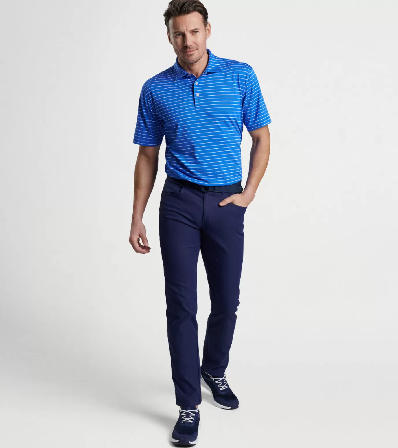 Travel Well | Polos-Youth | MEN | MEN Peter Millar Fitz Performance Mesh Polo Celeste