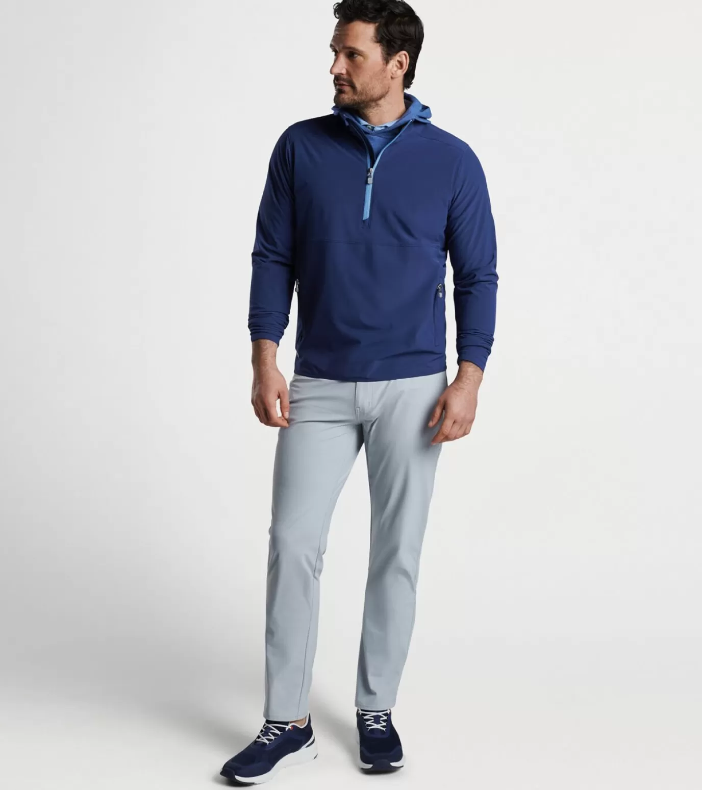 Polos | Travel Well | Sweaters-GOLF | MEN | MEN Peter Millar Flex Adapt Half Zip Navy