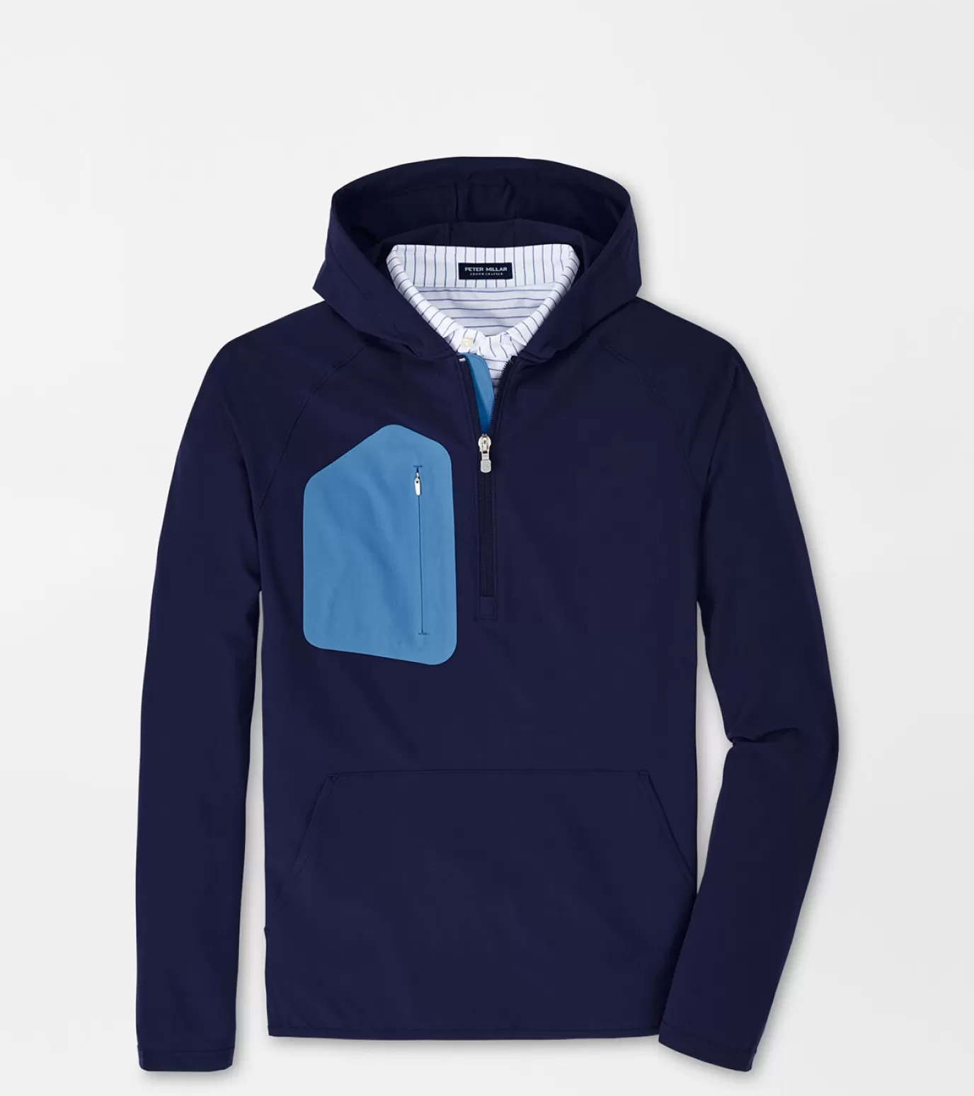 Travel Well-MEN Peter Millar Flex Adapt Half-Zip Hoodie Navy