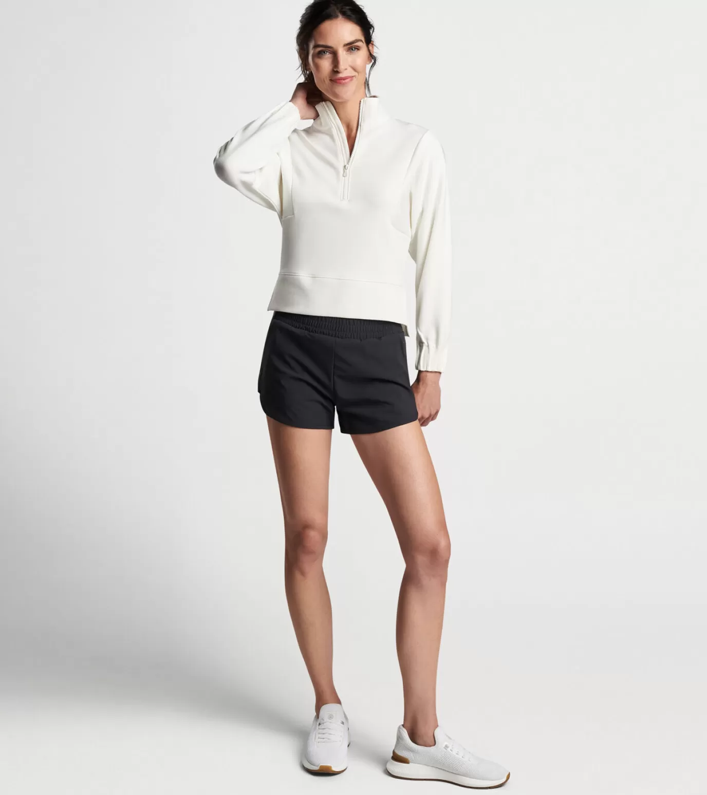 Polos & Shirts | Crown Sport | Crown | Sweaters-GOLF | WOMEN | WOMEN | WOMEN Peter Millar Flora Knit Half-Zip Pullover Black