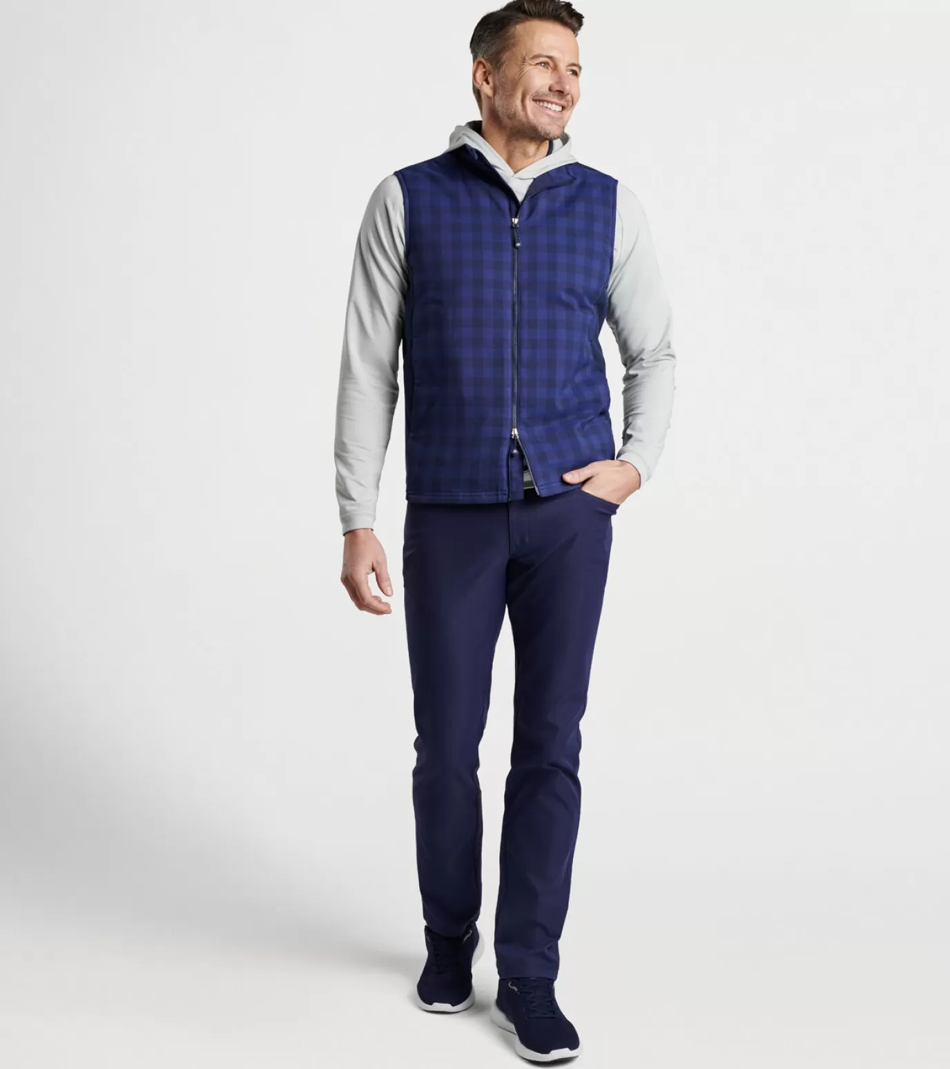 Travel Well | Jackets & Coats-MEN | MEN Peter Millar Fuse Elite Flannel Hybrid Vest Navy