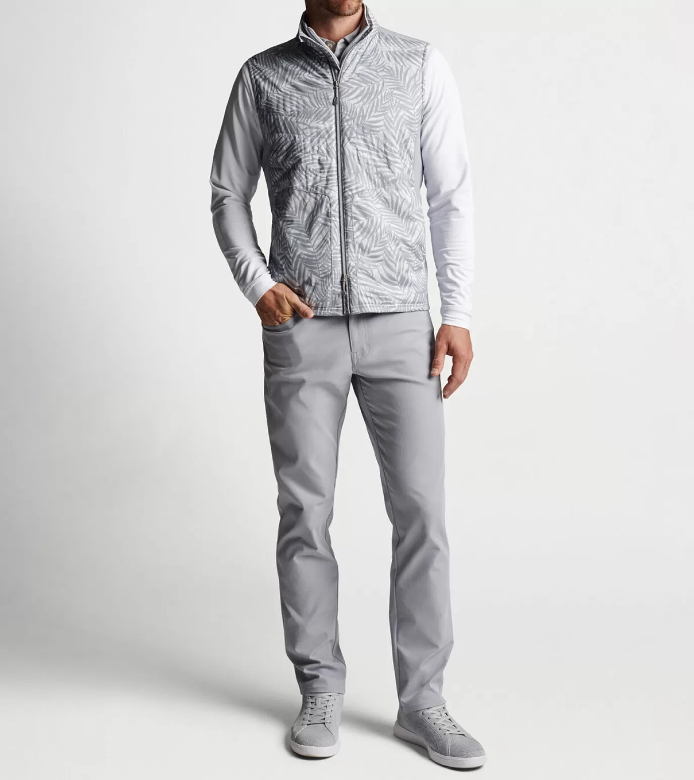 Travel Well | Jackets & Coats-MEN | MEN Peter Millar Fuse Elite Hybrid Vest Gale Grey