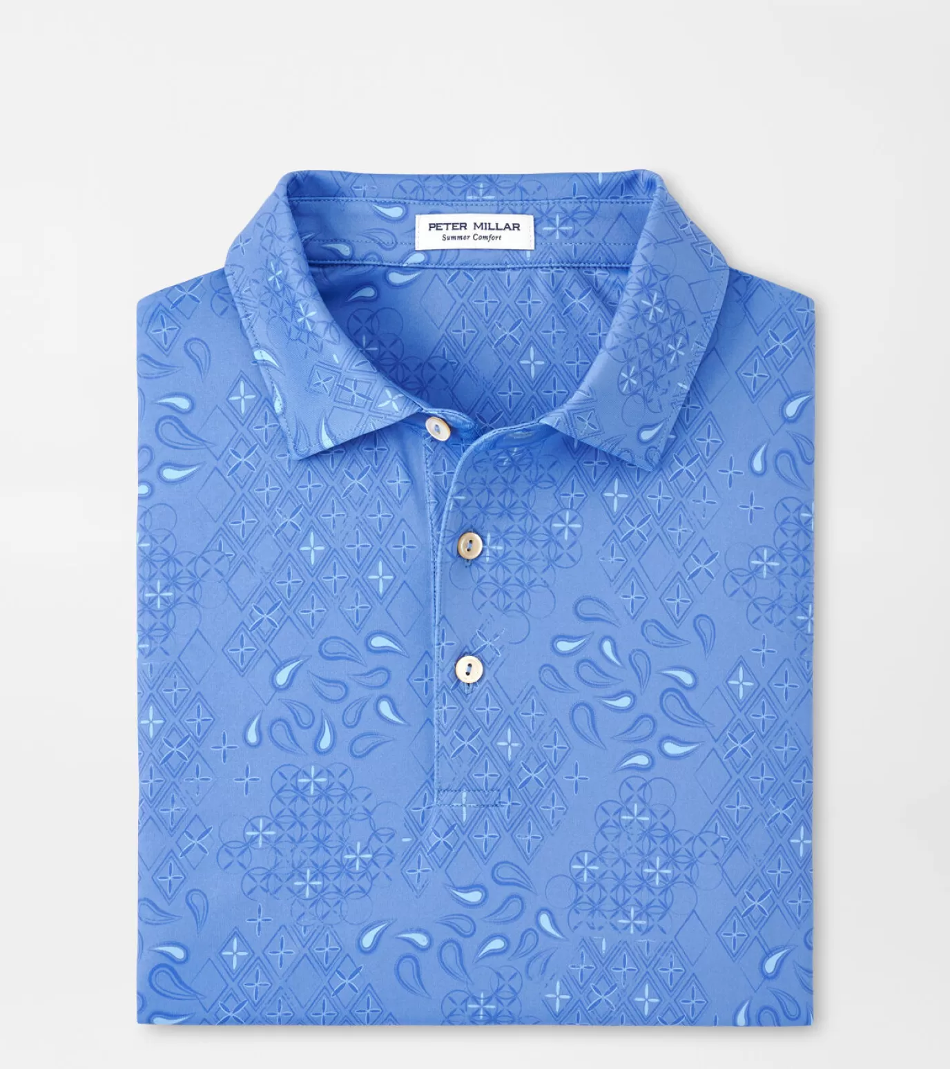 Travel Well | Polos-Youth | MEN | MEN Peter Millar Geo Paisley Performance Jersey Polo Bonnet