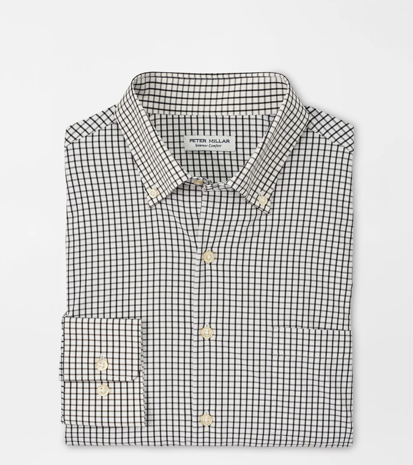 Coastal Adventure | U.S. Open Collection-MEN | MEN Peter Millar Hanford Performance Twill Sport Shirt Black