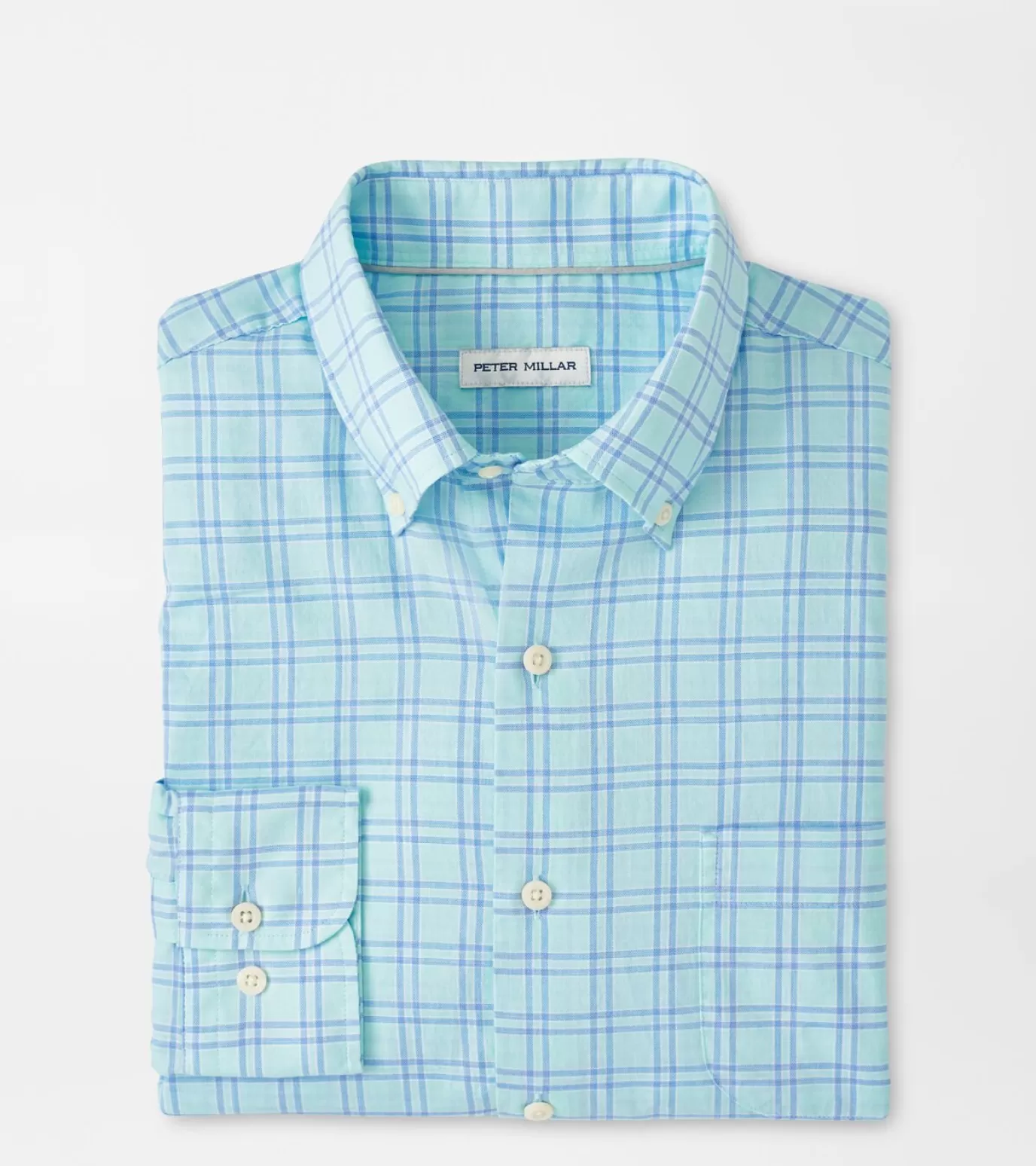 Coastal Adventure-MEN Peter Millar Heron Cotton Sport Shirt ALOE