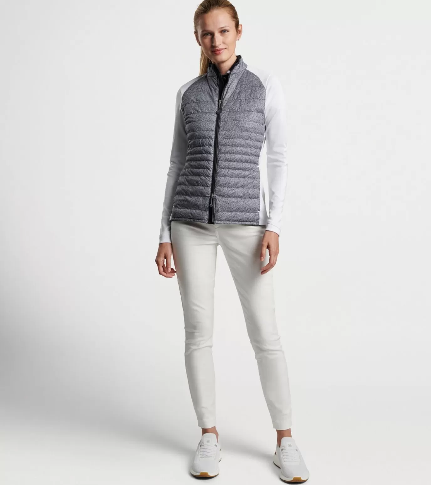 Crown-WOMEN Peter Millar Hexagons Print Merge Hybrid Jacket Black/White